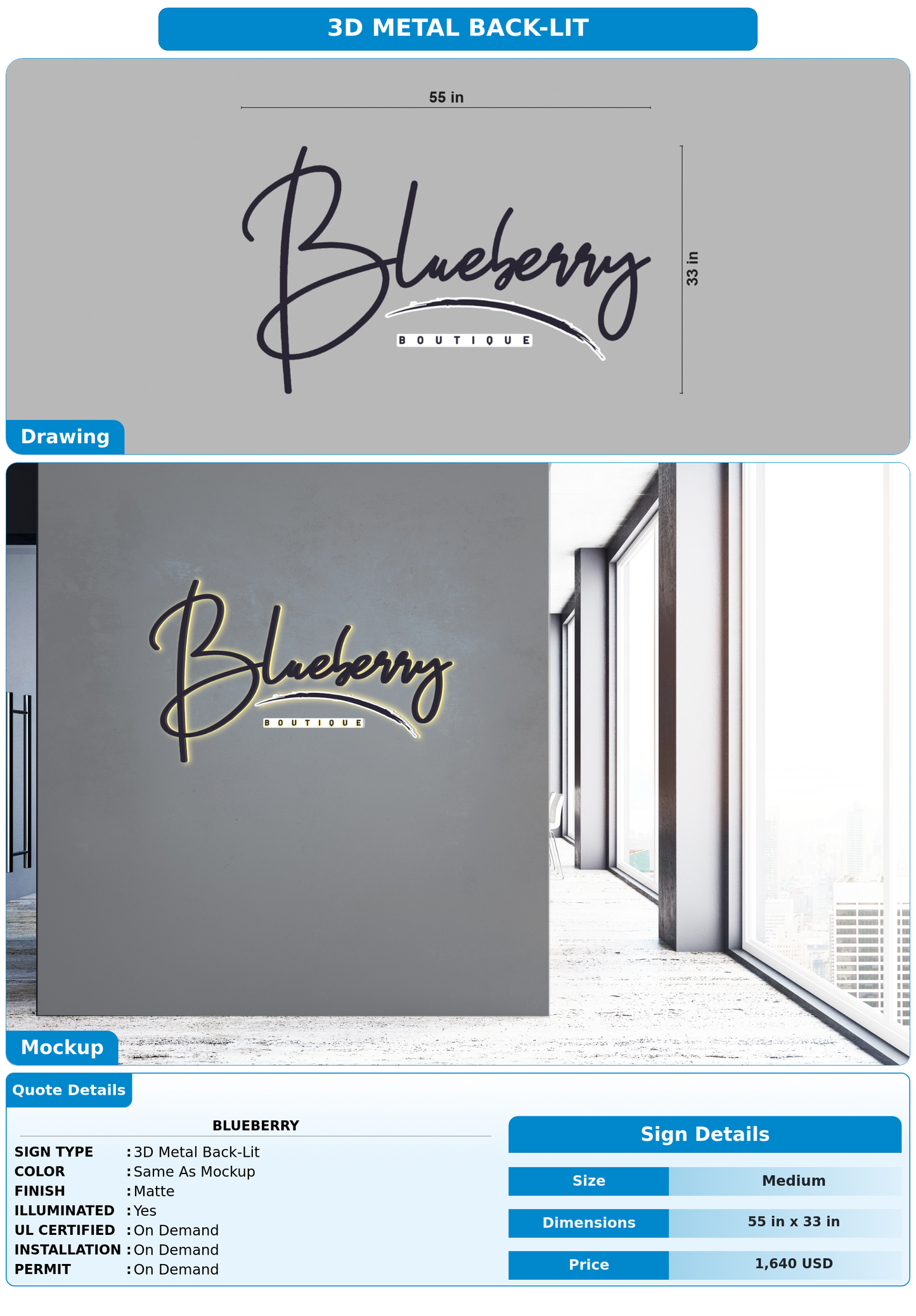CUSTOM MOCKUP SIGN FOR Blueberry