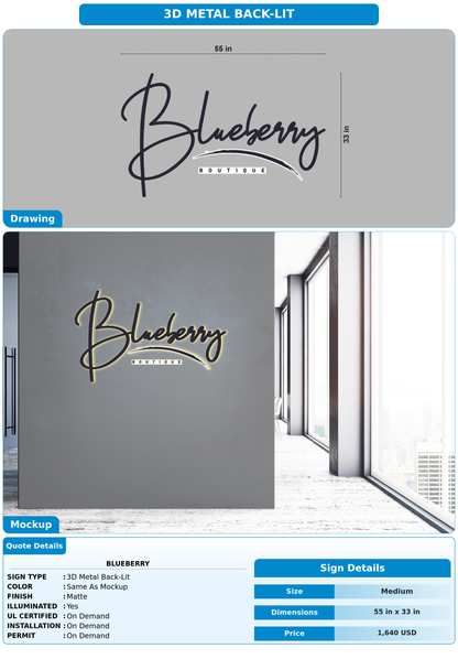 CUSTOM MOCKUP SIGN FOR Blueberry