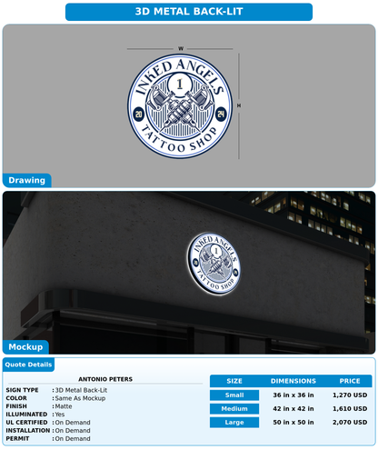 CUSTOM MOCKUP SIGN FOR Antonio Peters