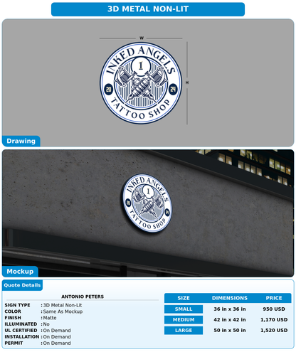 CUSTOM MOCKUP SIGN FOR Antonio Peters