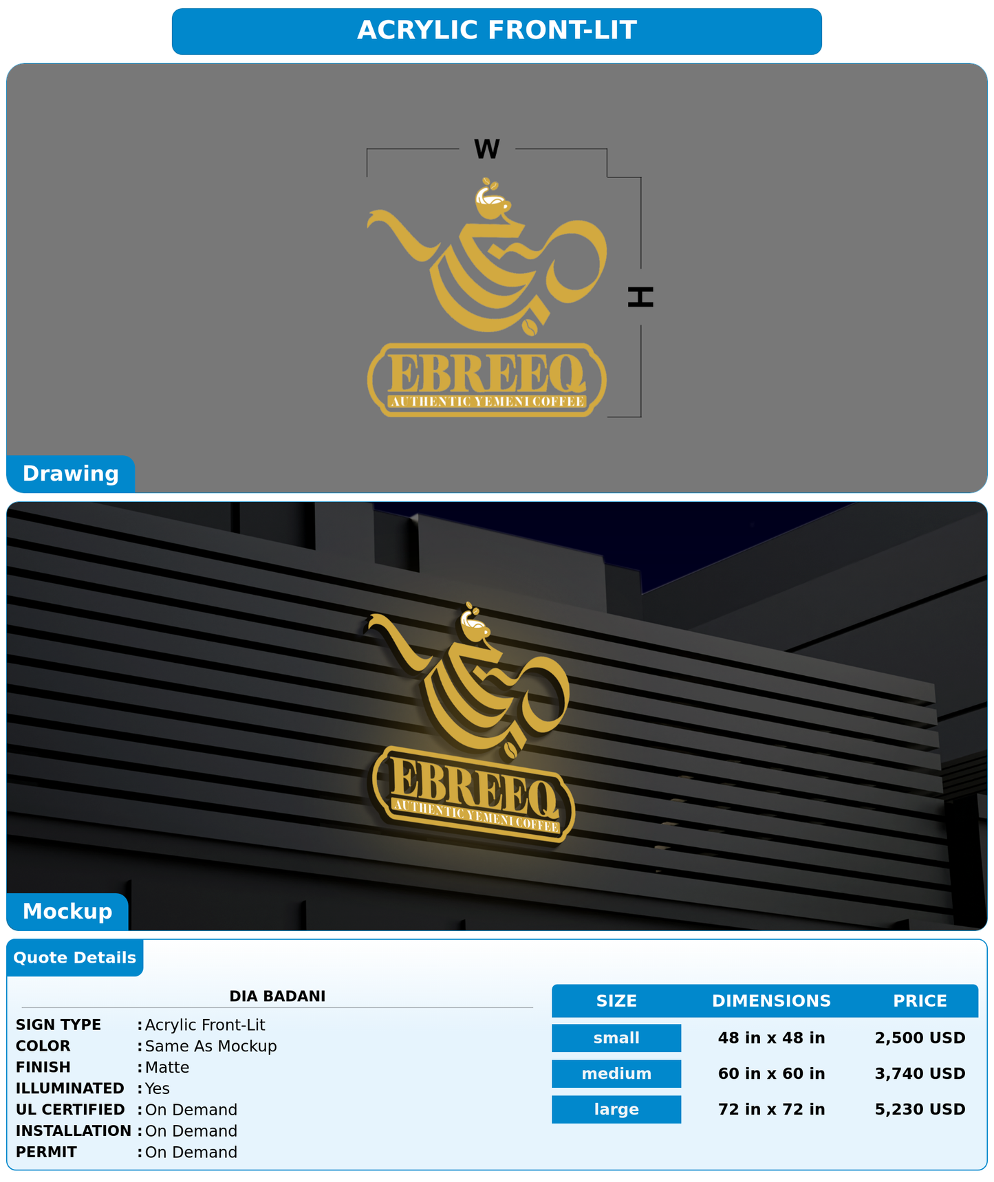 CUSTOM MOCKUP SIGN FOR Dia badani