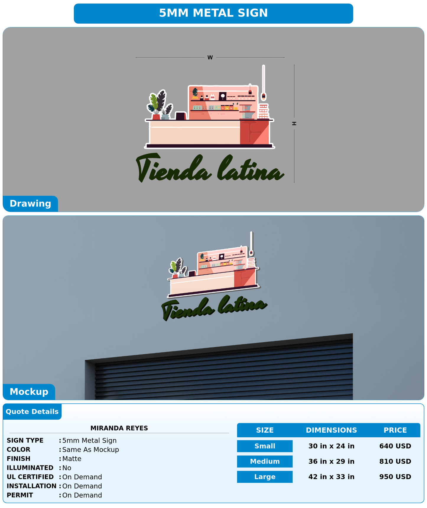 CUSTOM MOCKUP SIGN FOR Miranda Reyes