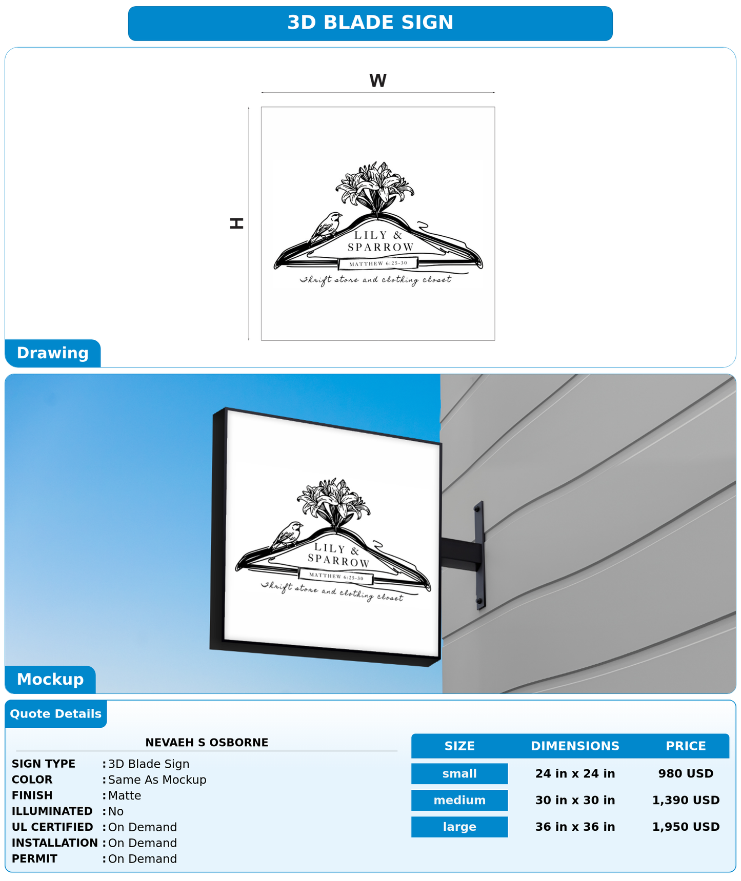 CUSTOM MOCKUP SIGN FOR Nevaeh S Osborne
