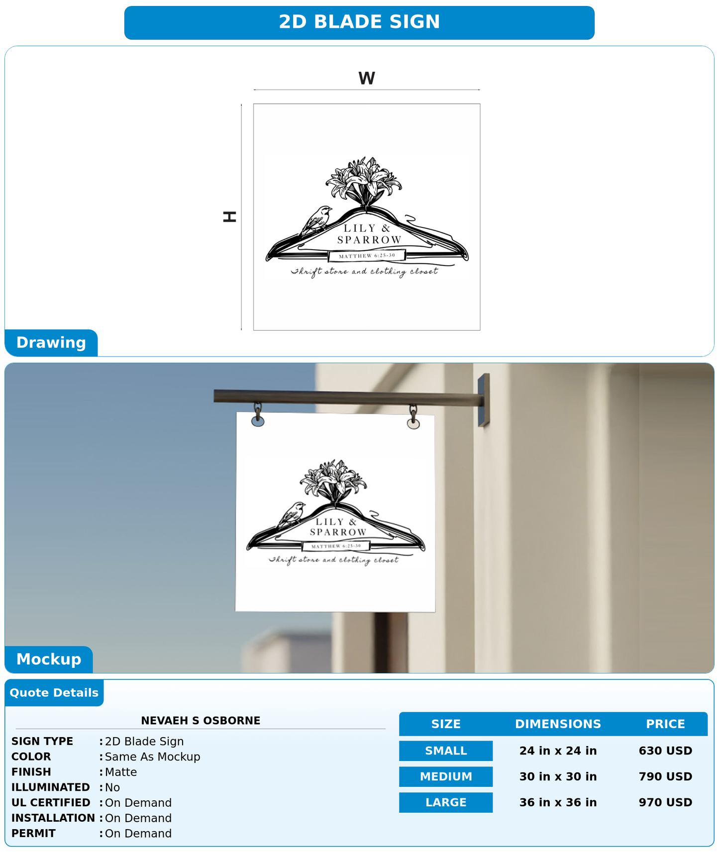 CUSTOM MOCKUP SIGN FOR Nevaeh S Osborne