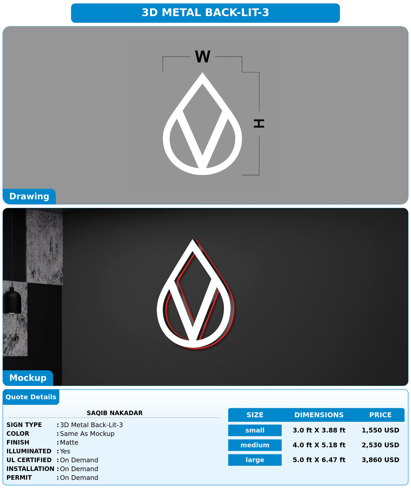 CUSTOM MOCKUP SIGN FOR SAQIB NAKADAR