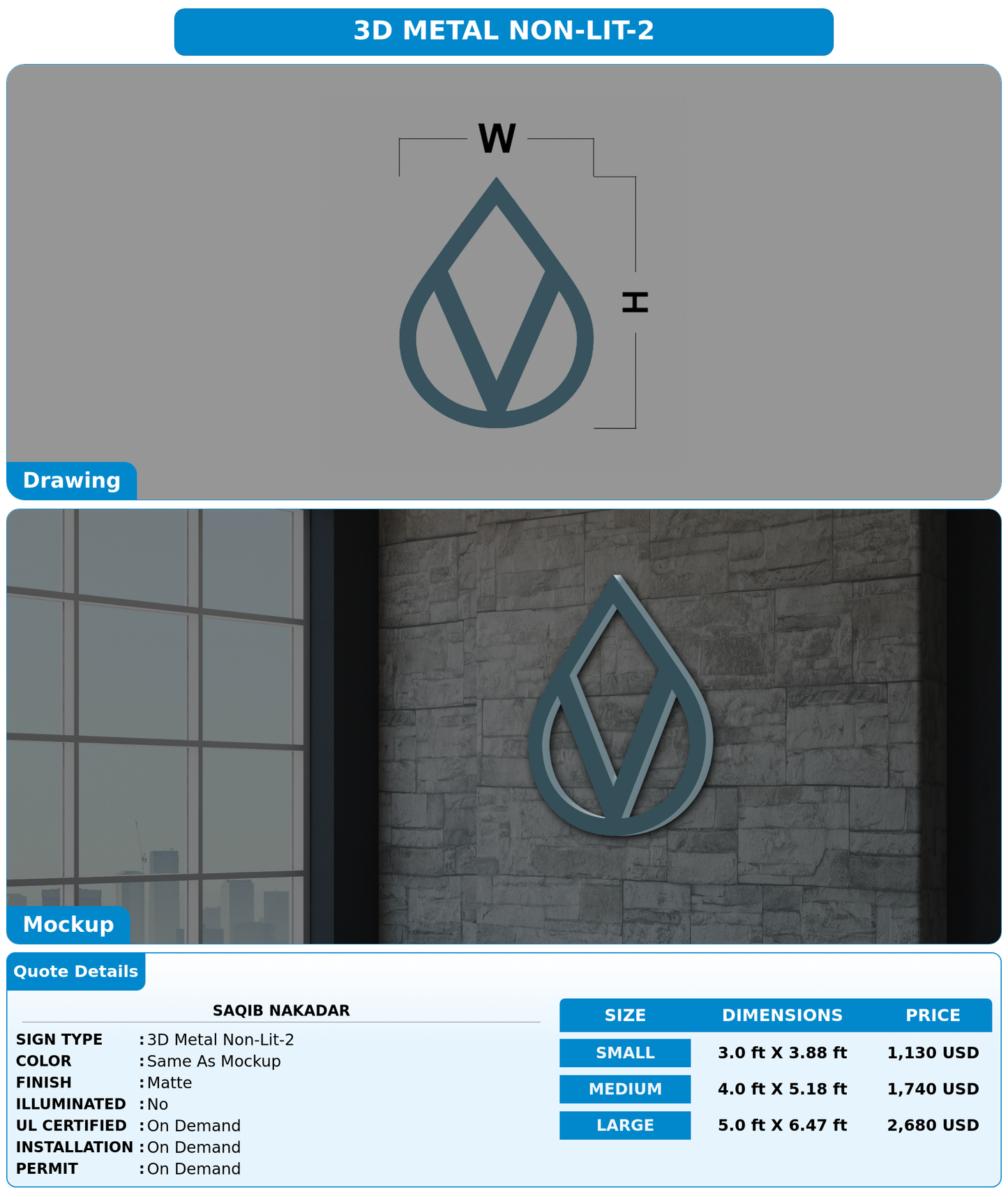 CUSTOM MOCKUP SIGN FOR SAQIB NAKADAR