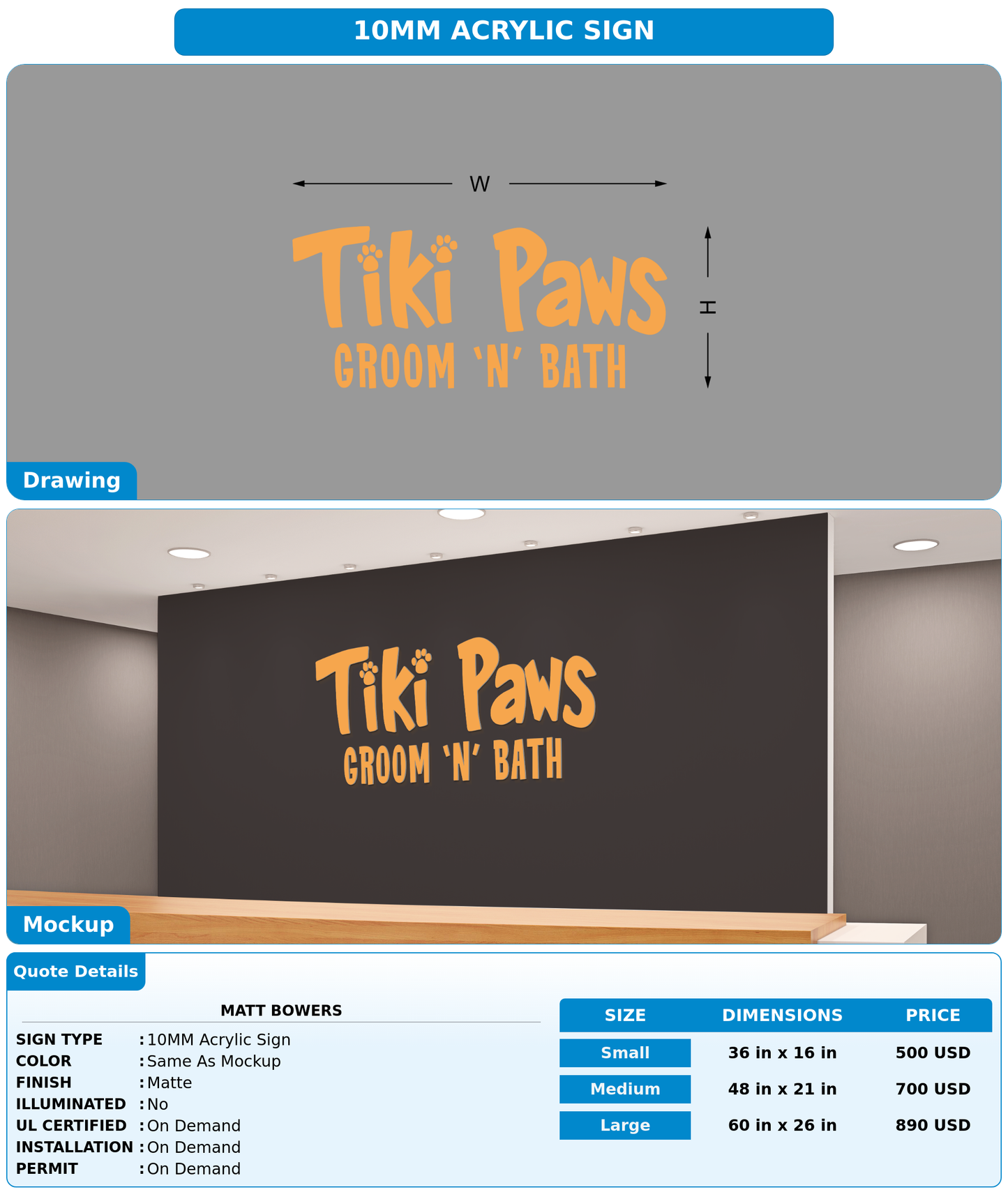 CUSTOM MOCKUP SIGN FOR matt bowers
