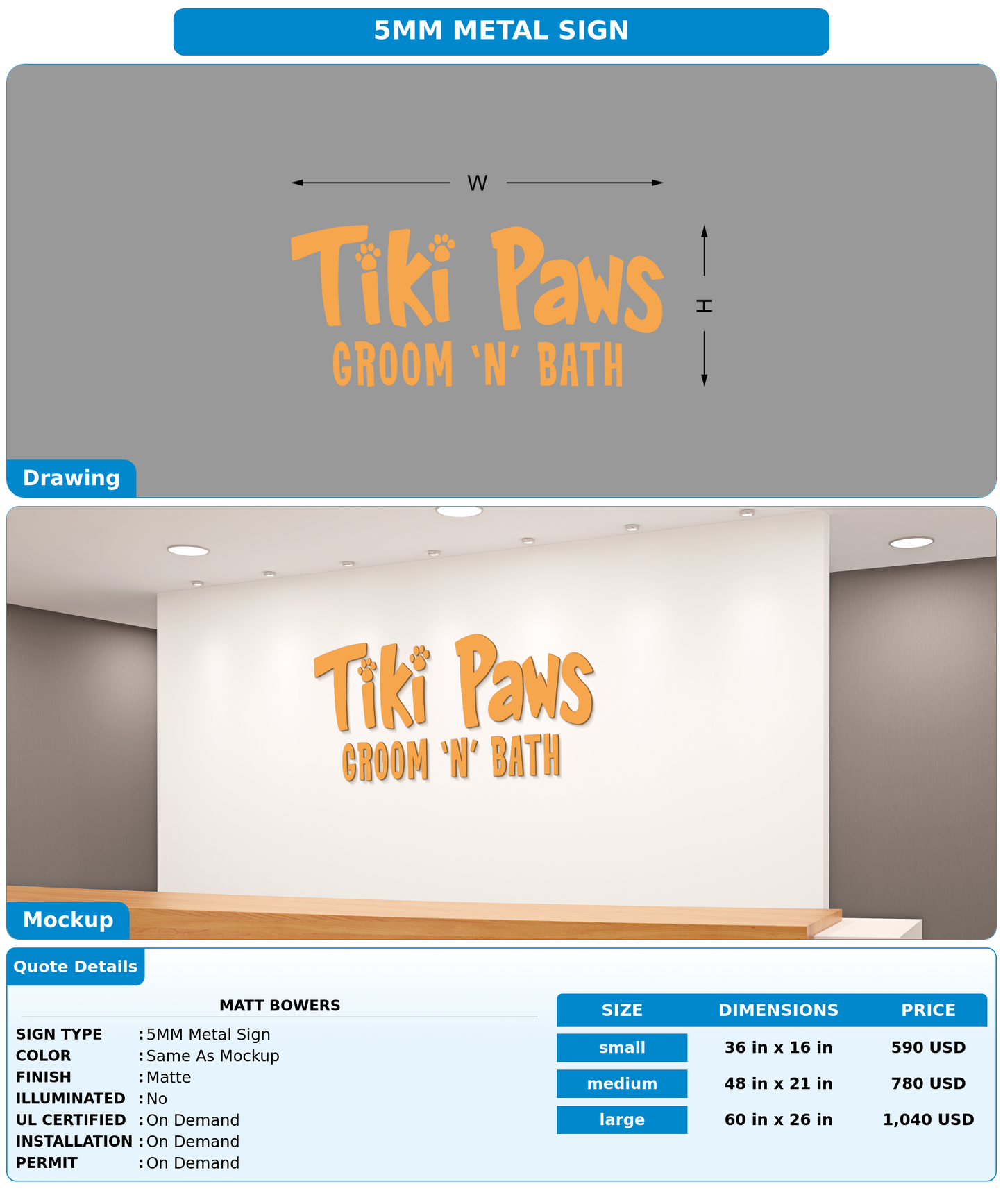 CUSTOM MOCKUP SIGN FOR matt bowers