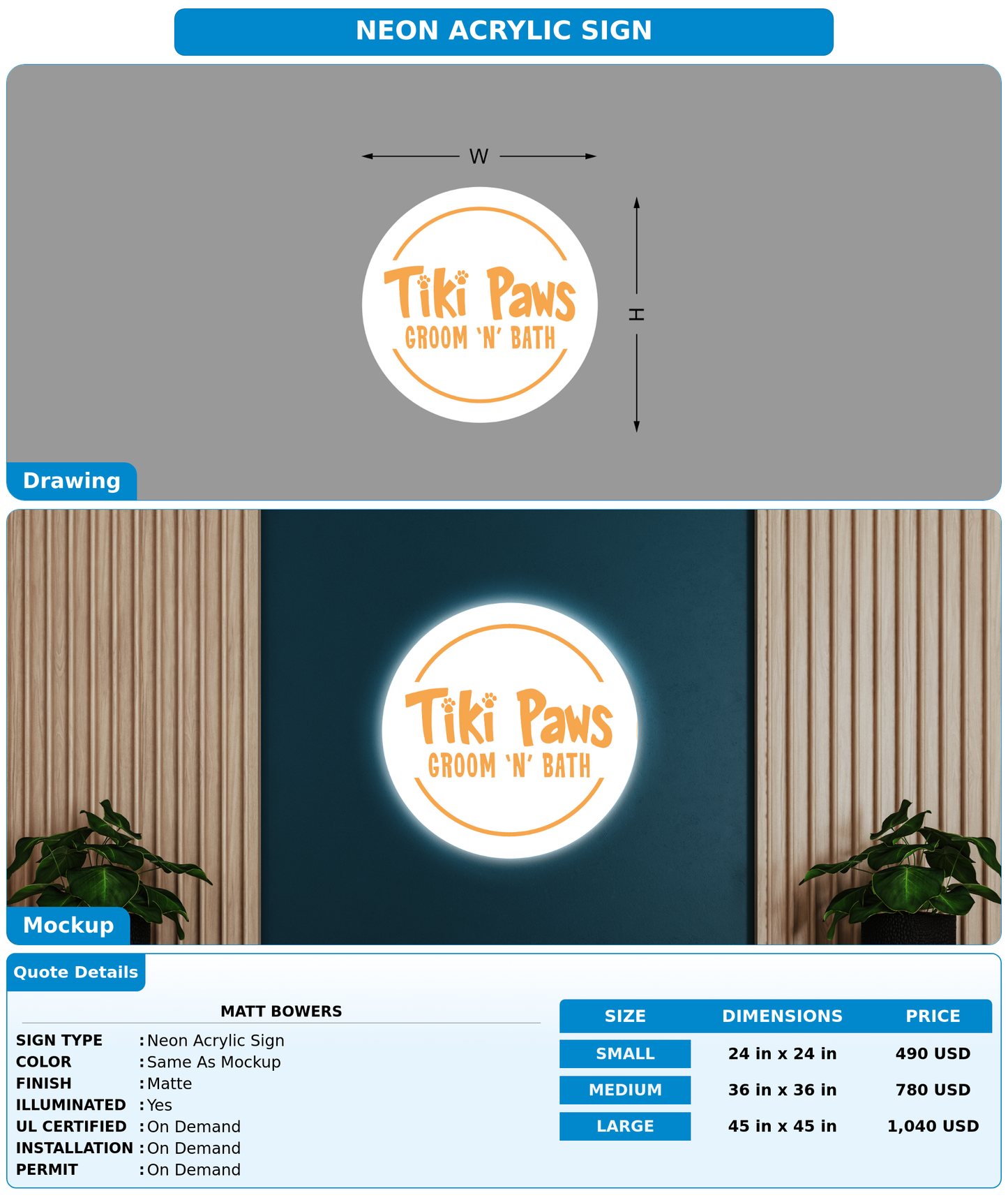 CUSTOM MOCKUP SIGN FOR matt bowers