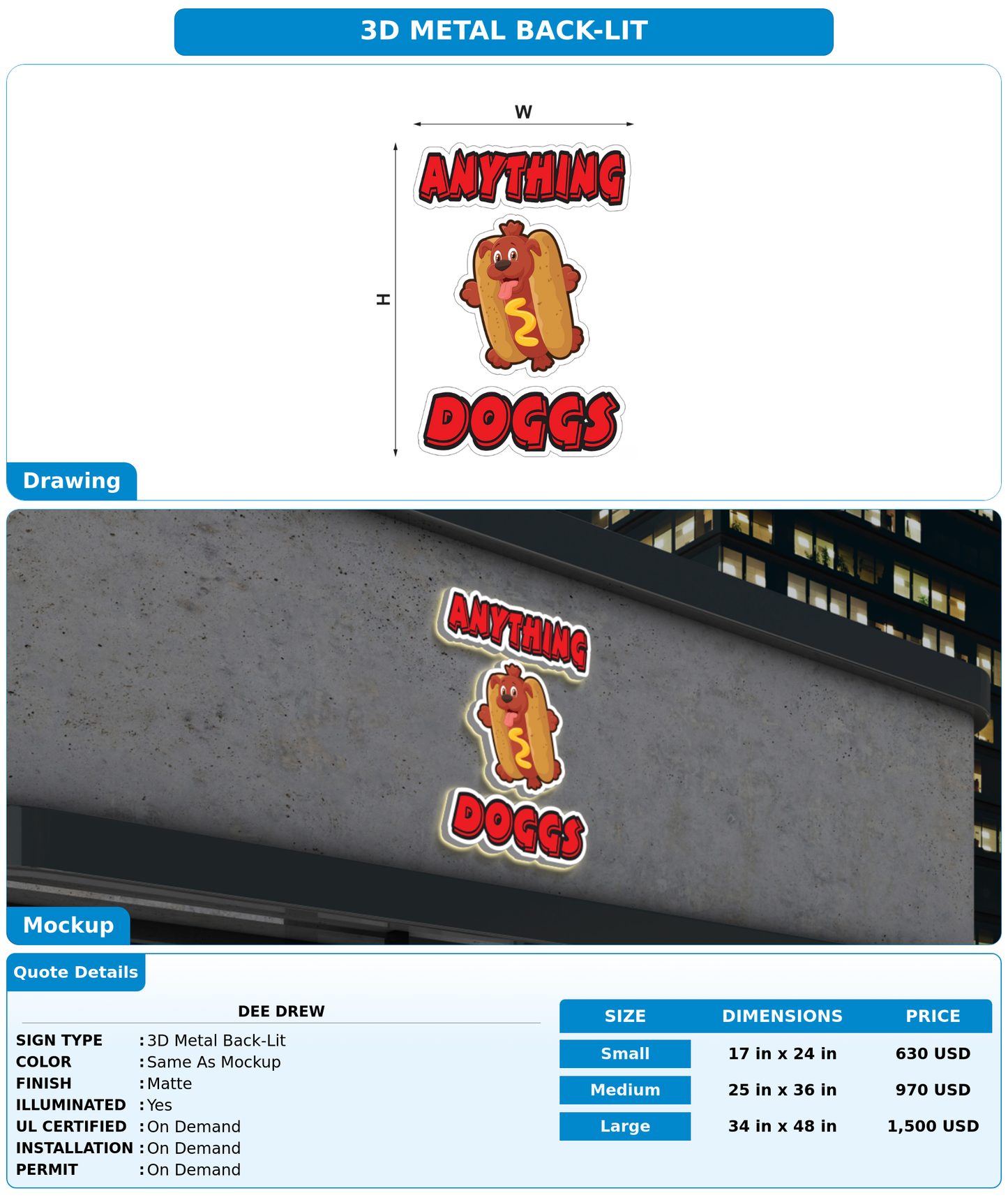 CUSTOM MOCKUP SIGN FOR Dee Drew