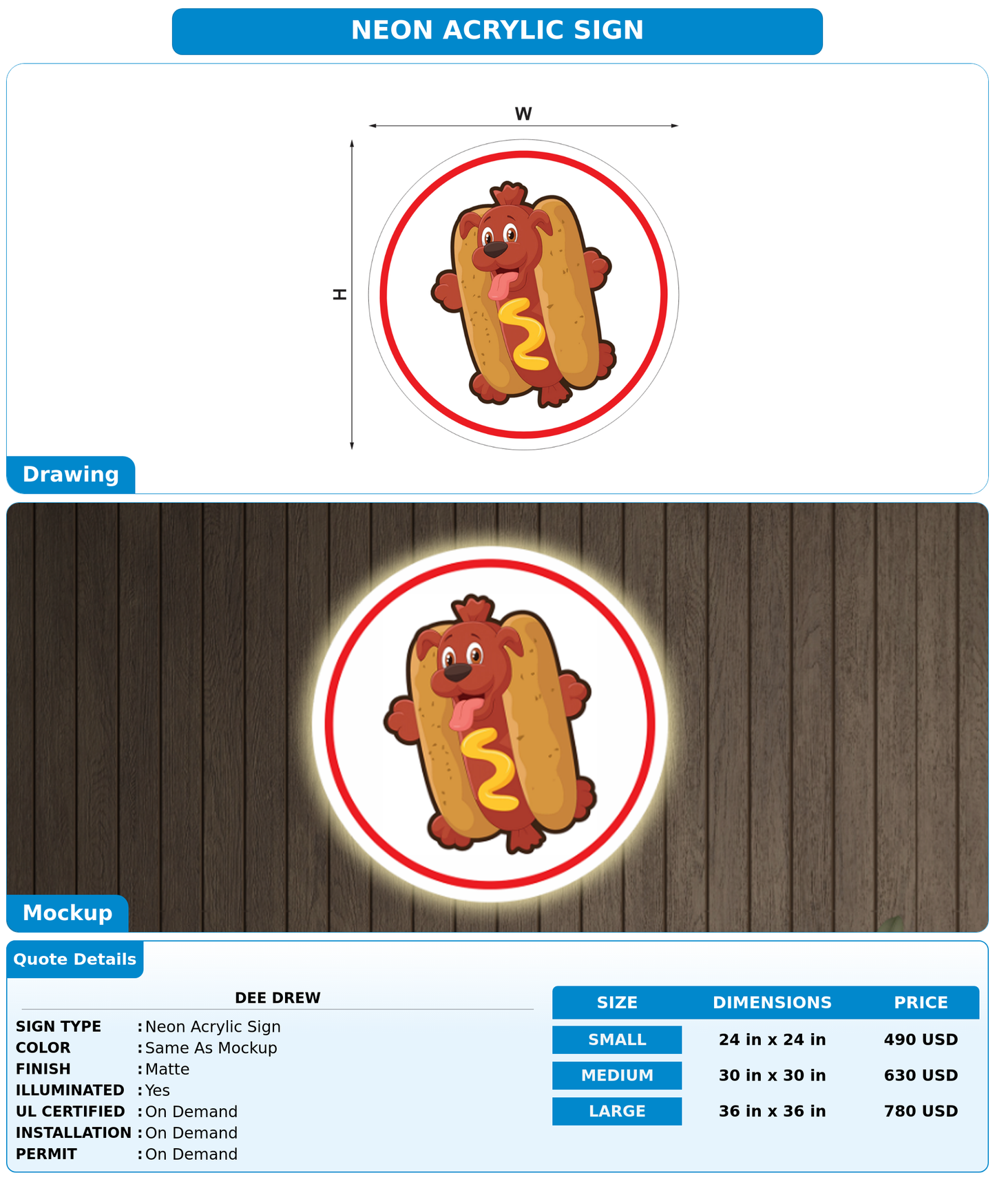 CUSTOM MOCKUP SIGN FOR Dee Drew