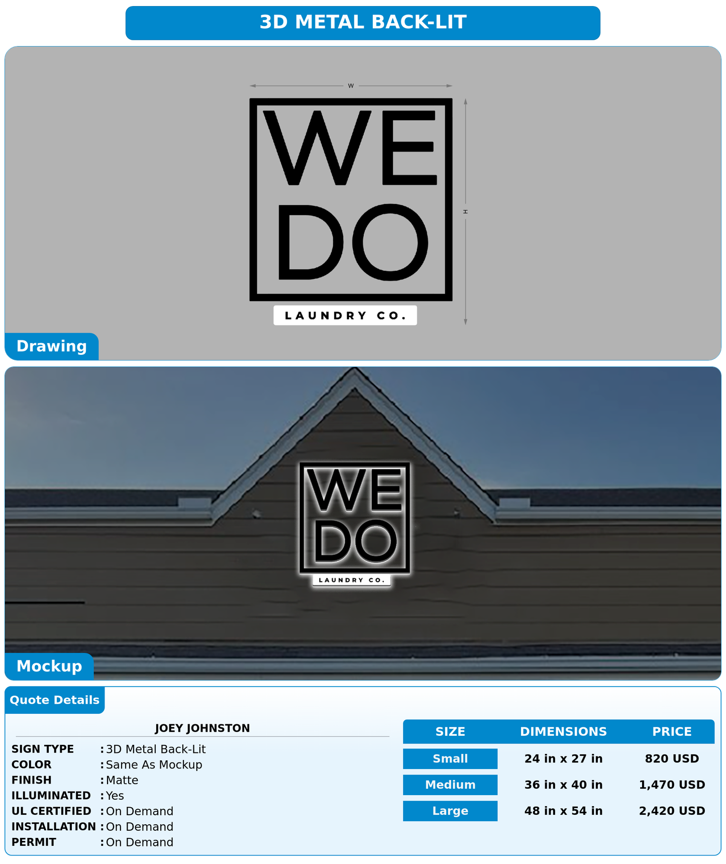 CUSTOM MOCKUP SIGN FOR Joey Johnston