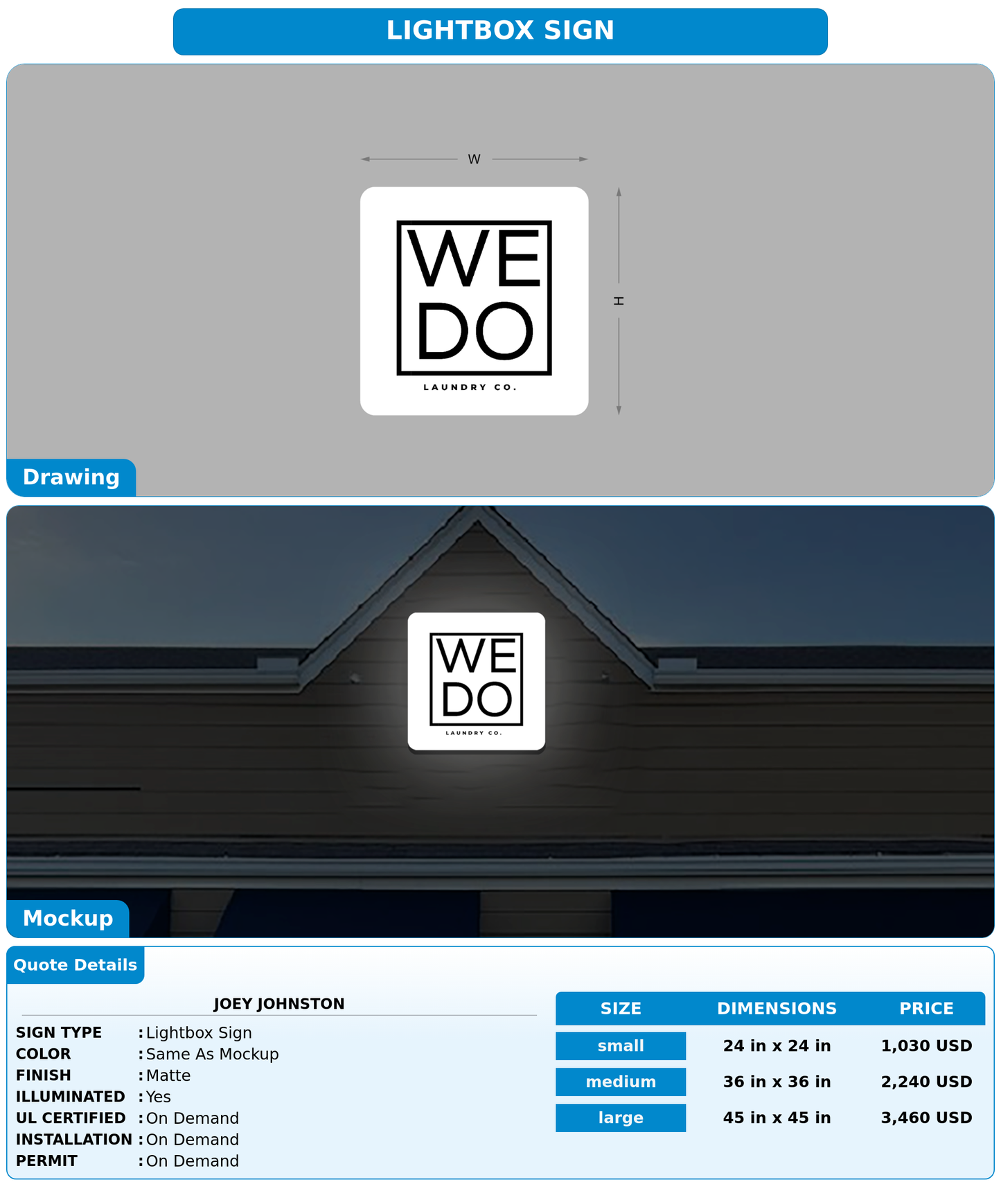 CUSTOM MOCKUP SIGN FOR Joey Johnston