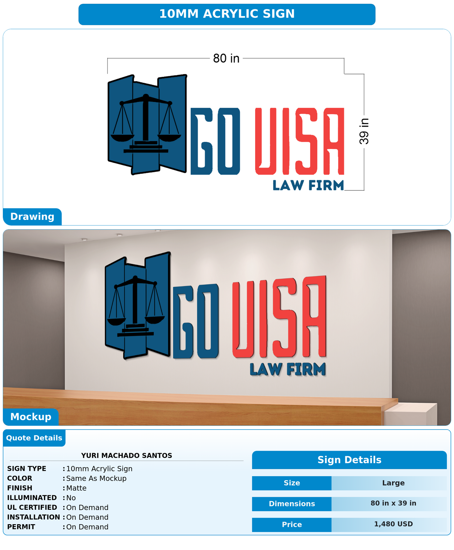 CUSTOM MOCKUP SIGN FOR Yuri Machado Santos