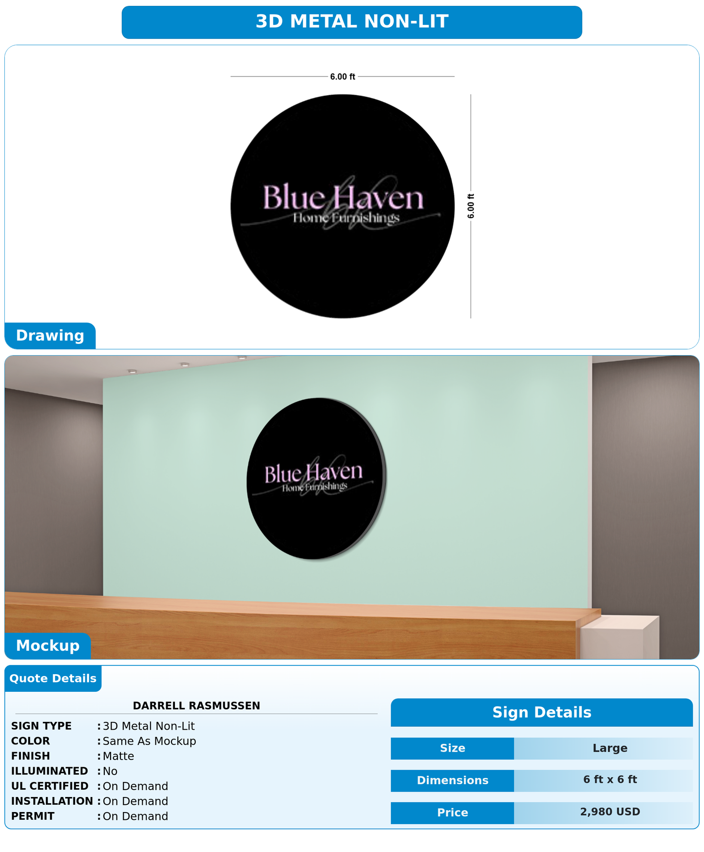 CUSTOM MOCKUP SIGN FOR Darrell Rasmussen
