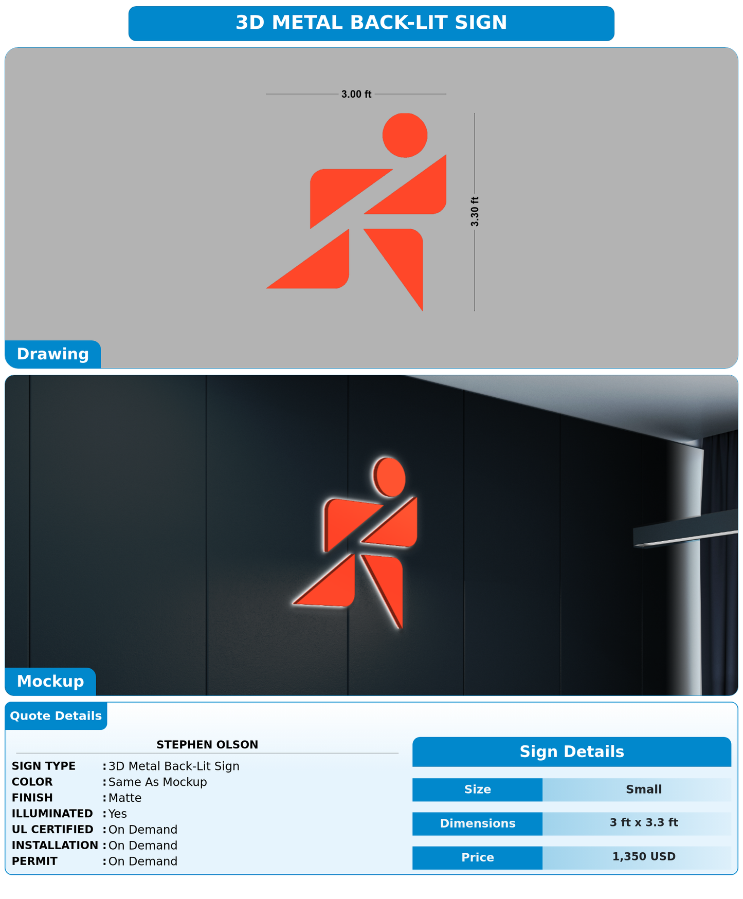 CUSTOM MOCKUP SIGN FOR Stephen Olson