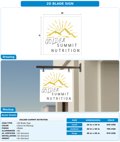 CUSTOM MOCKUP SIGN FOR Golden summit nutrition