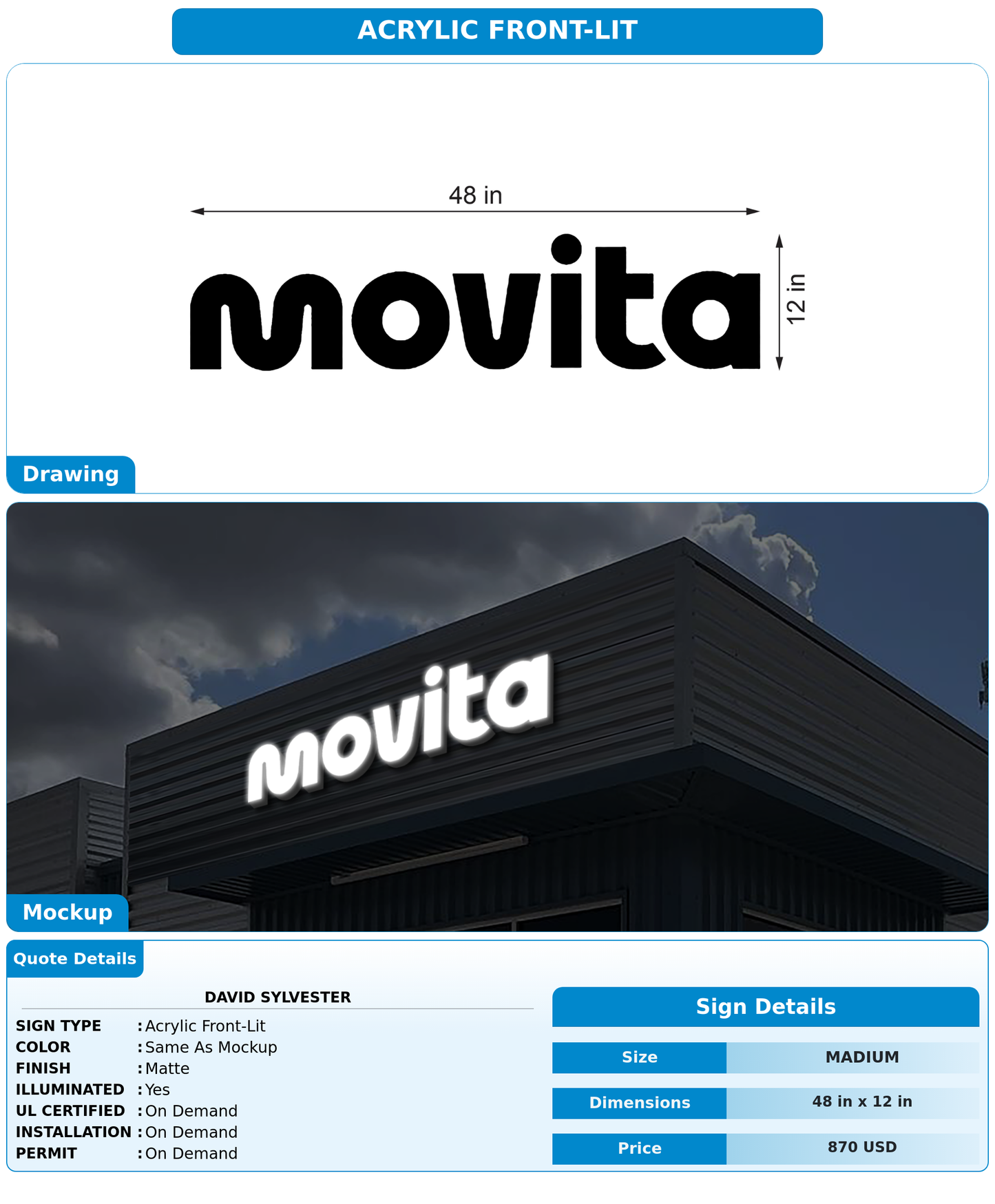CUSTOM MOCKUP SIGN FOR David Sylvester