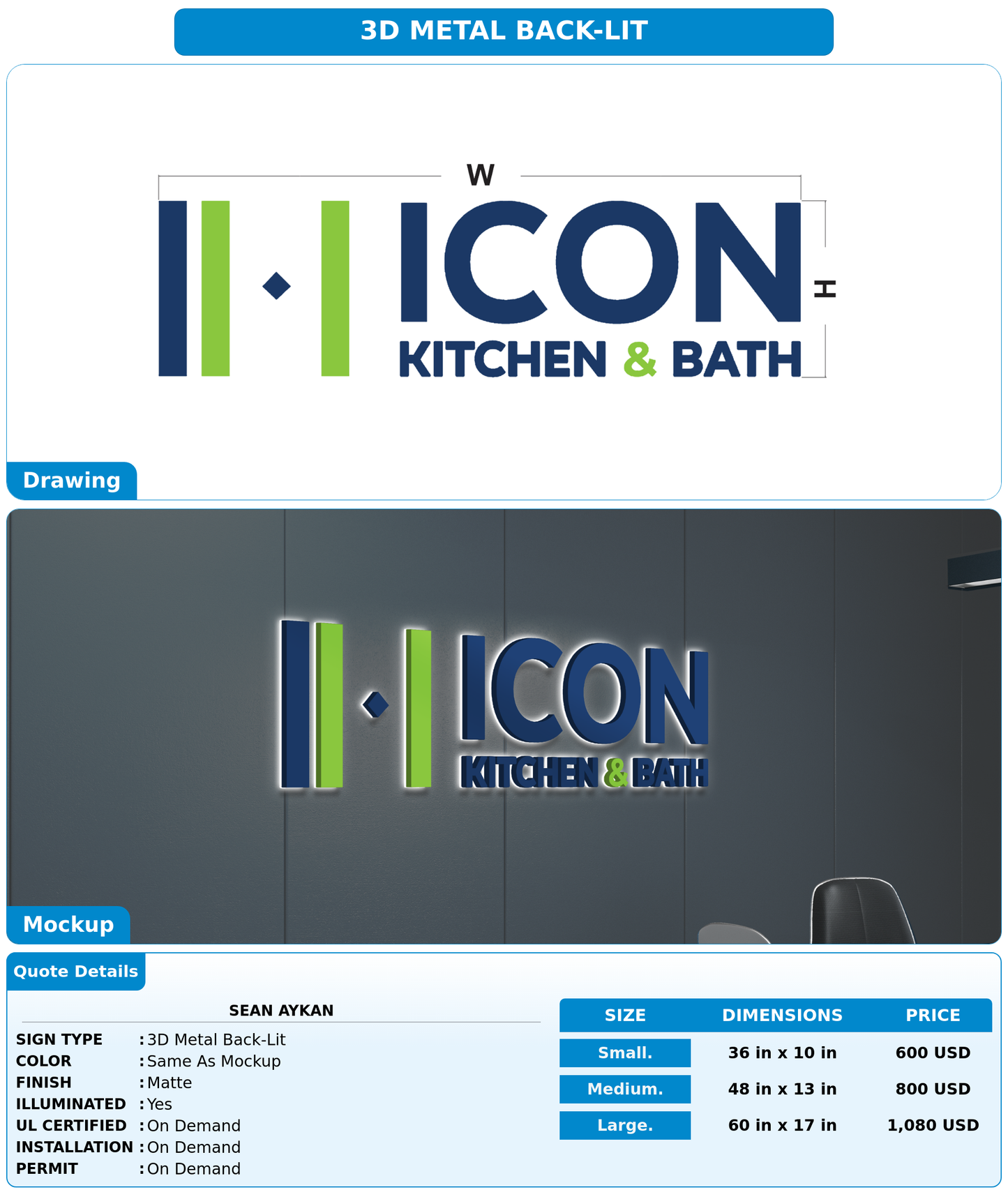 CUSTOM MOCKUP SIGN FOR Sean Aykan