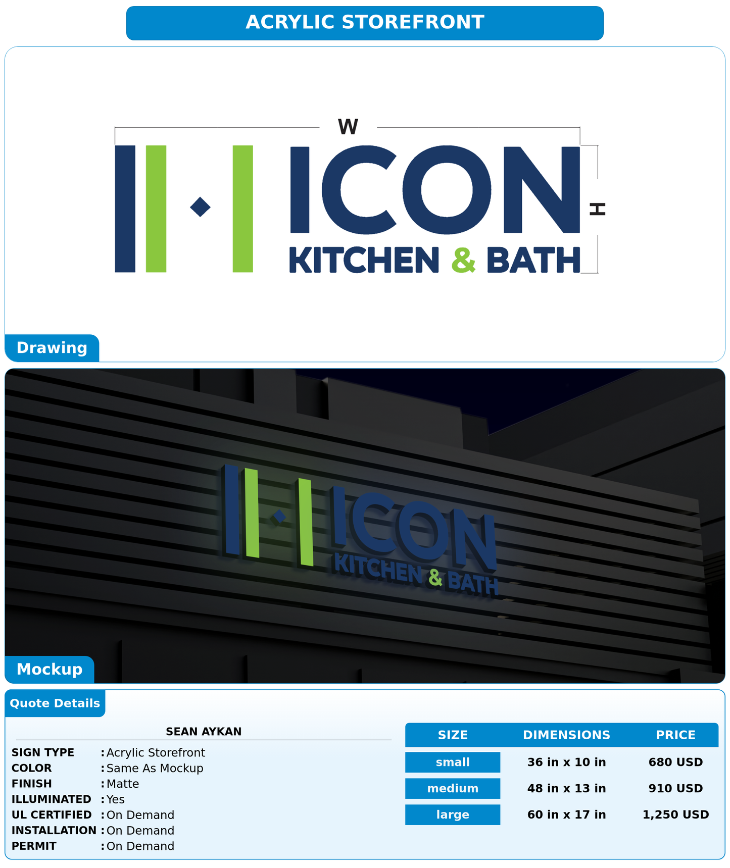 CUSTOM MOCKUP SIGN FOR Sean Aykan