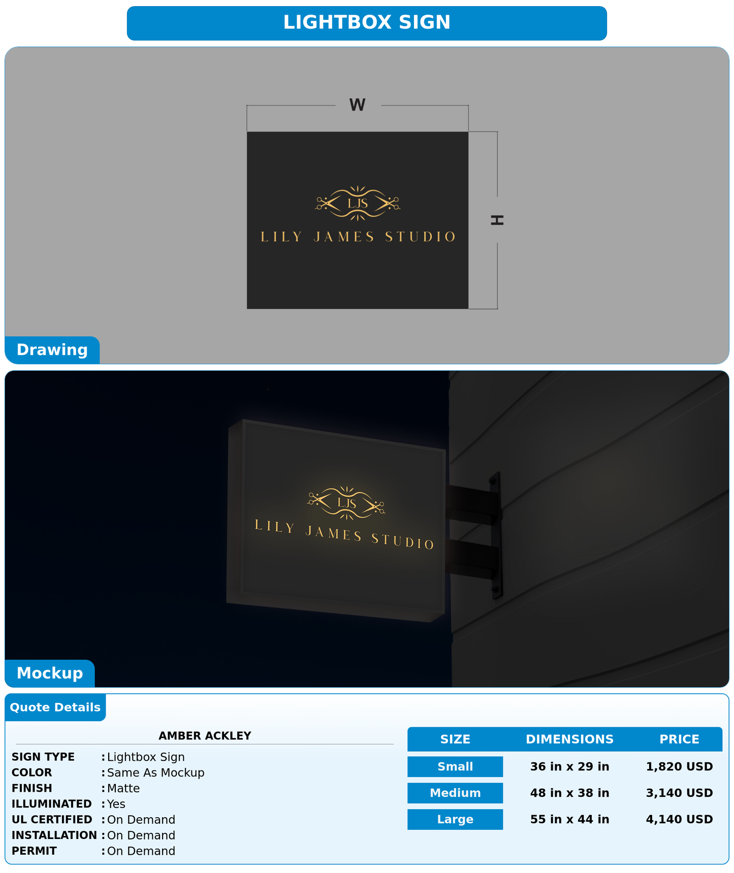 CUSTOM MOCKUP SIGN FOR Amber Ackley