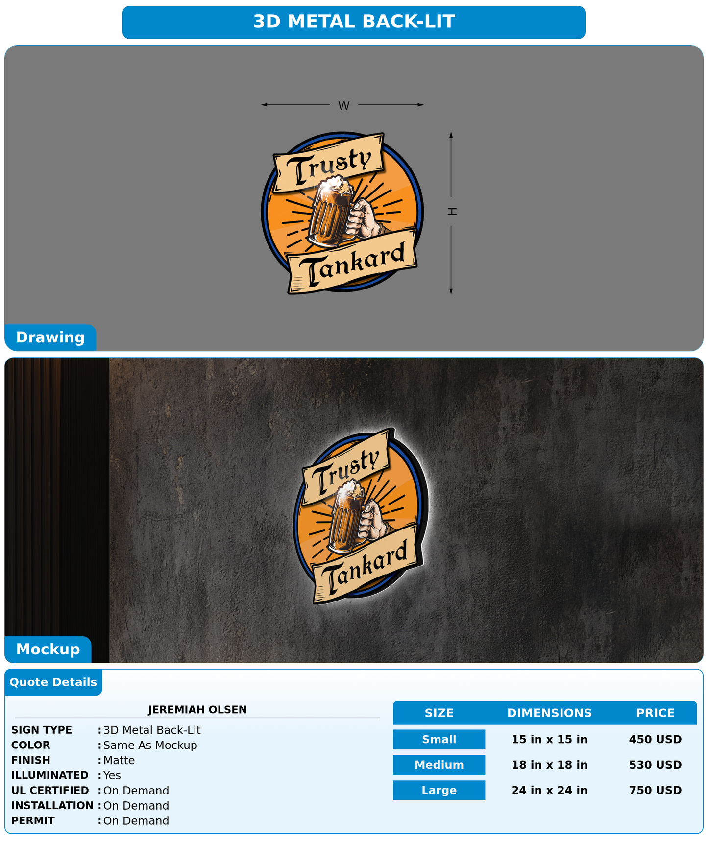 CUSTOM MOCKUP SIGN FOR Jeremiah Olsen