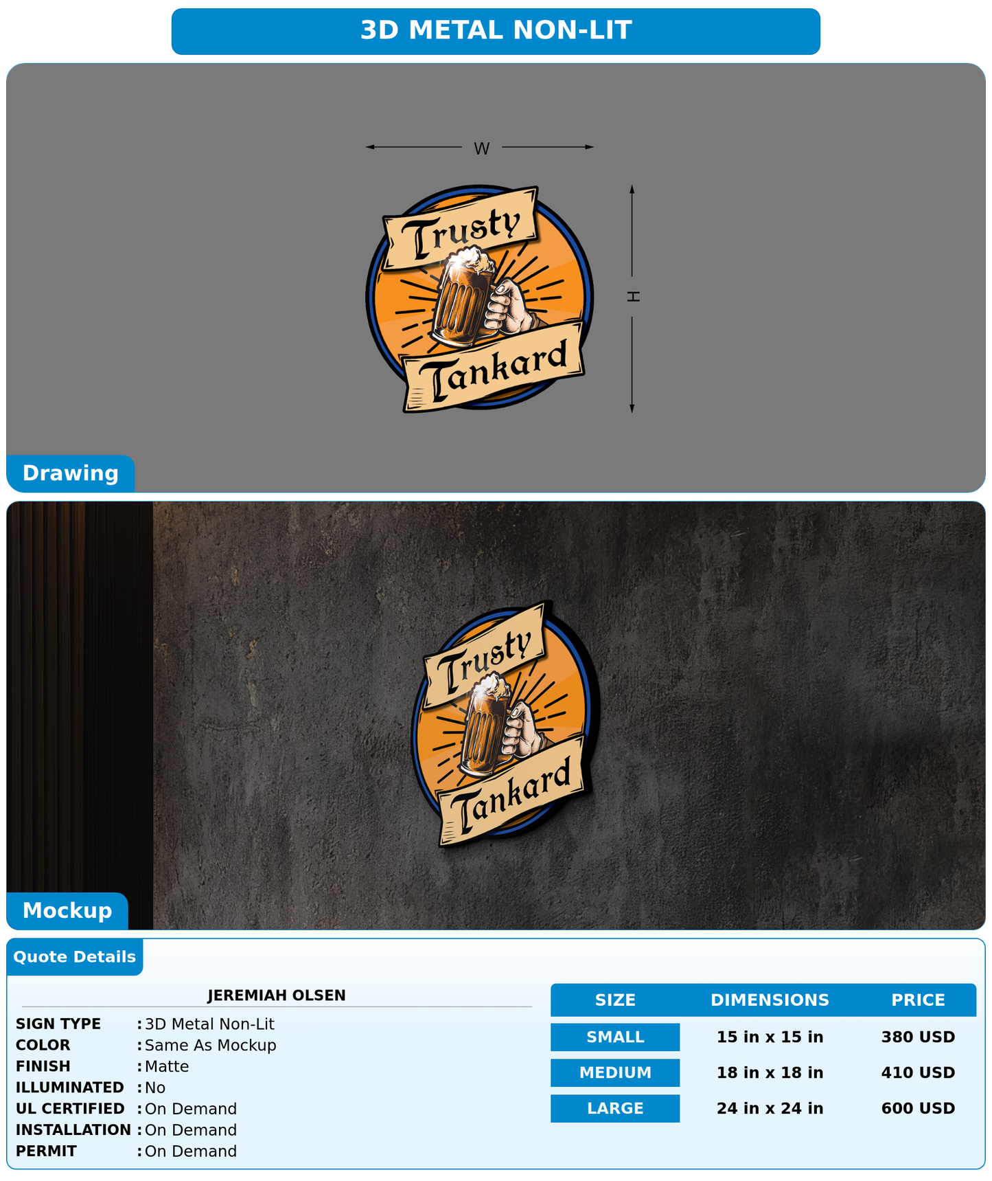 CUSTOM MOCKUP SIGN FOR Jeremiah Olsen