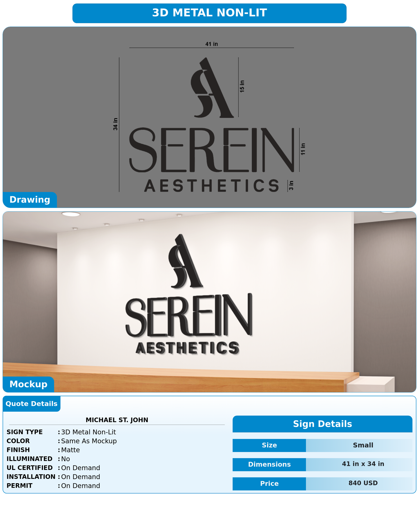 CUSTOM MOCKUP SIGN FOR Michael St. John