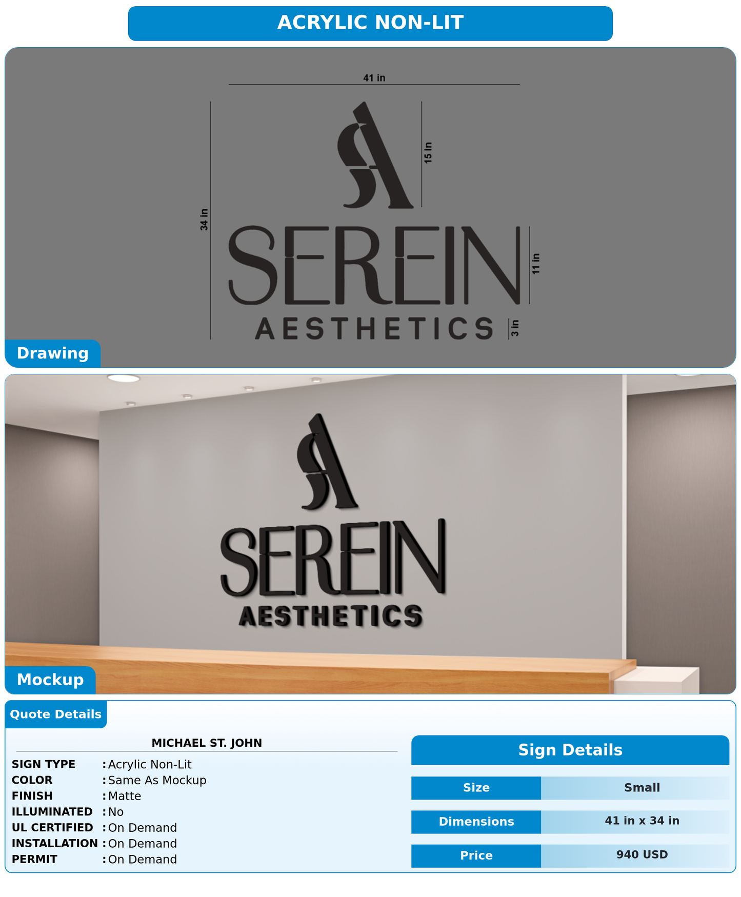 CUSTOM MOCKUP SIGN FOR Michael St. John