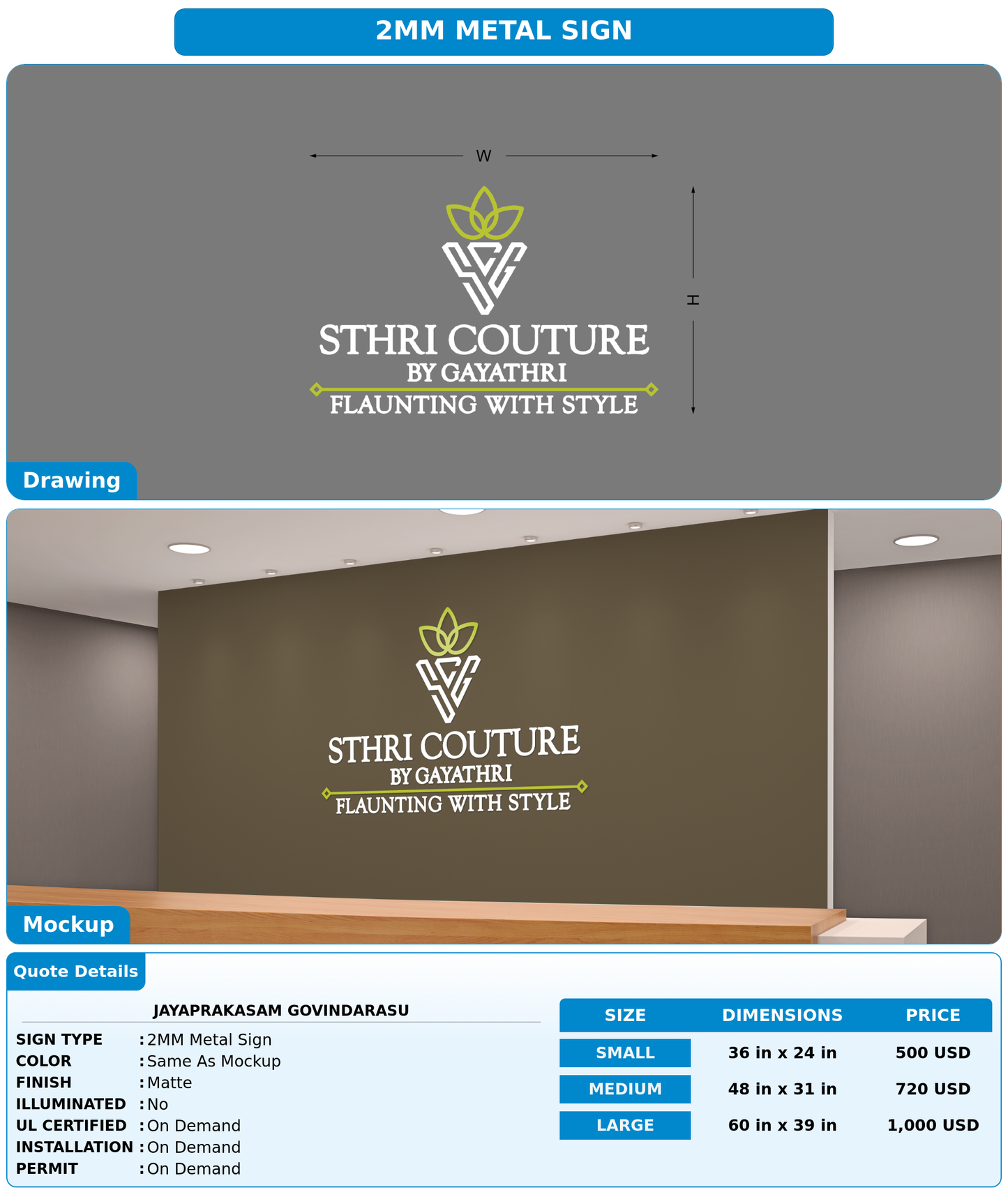 CUSTOM MOCKUP SIGN FOR Jayaprakasam Govindarasu
