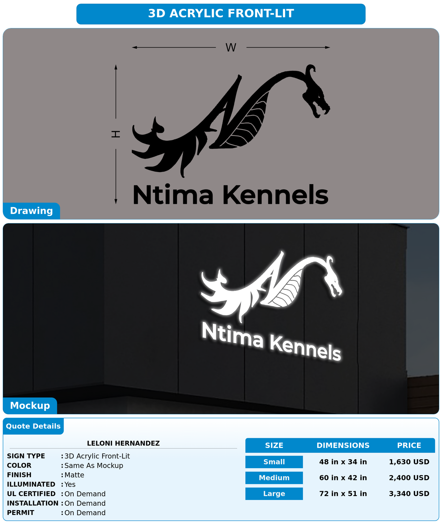 CUSTOM MOCKUP SIGN FOR Leloni Hernandez