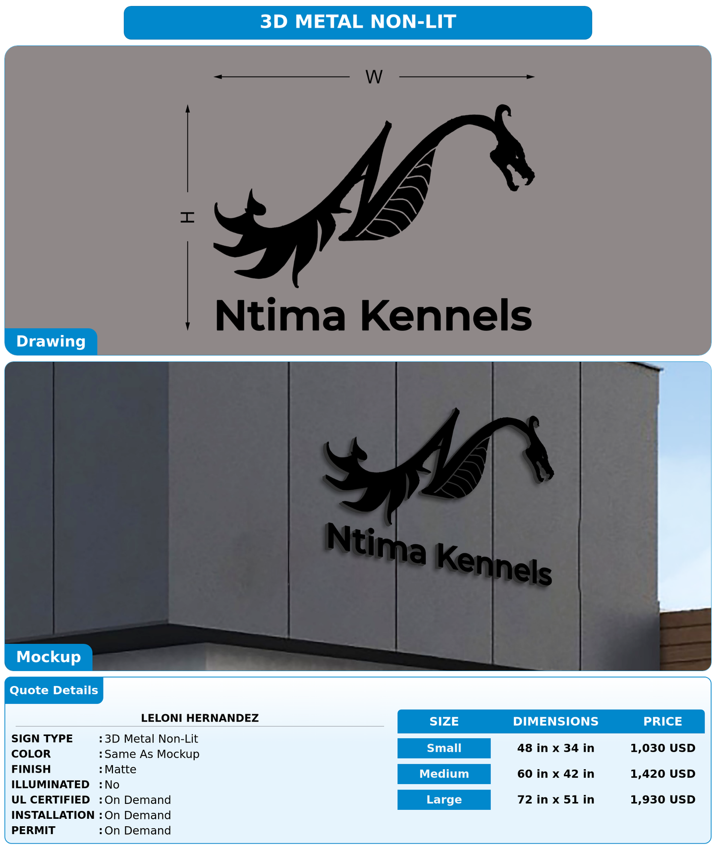 CUSTOM MOCKUP SIGN FOR Leloni Hernandez