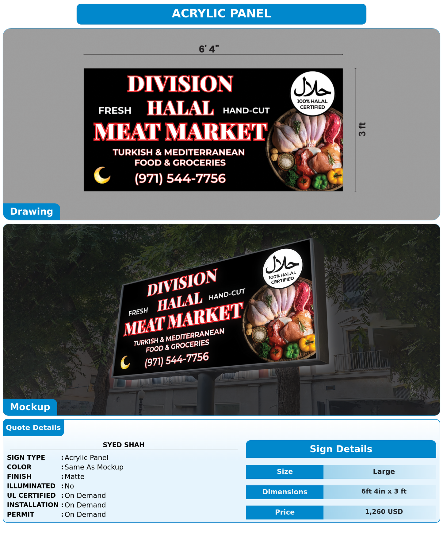 CUSTOM MOCKUP SIGN FOR Syed Shah