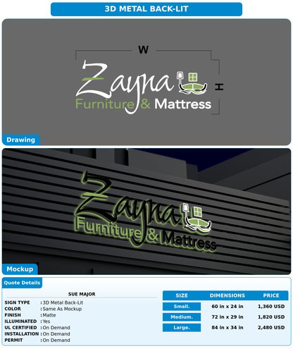 CUSTOM MOCKUP SIGN FOR Sue Major