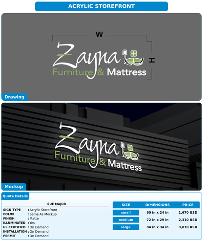 CUSTOM MOCKUP SIGN FOR Sue Major