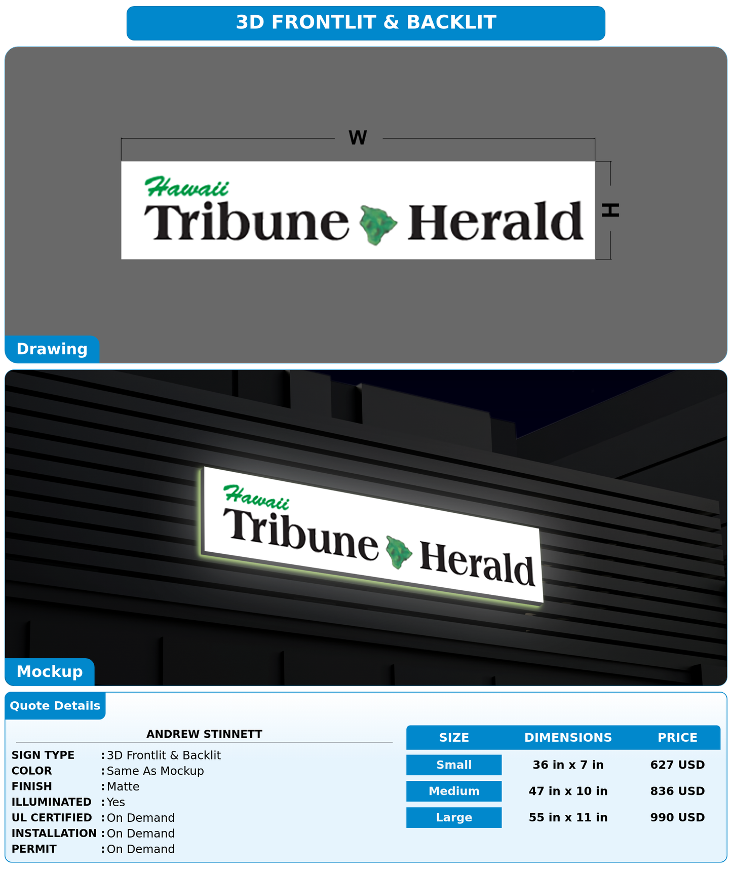 CUSTOM MOCKUP SIGN FOR Andrew Stinnett