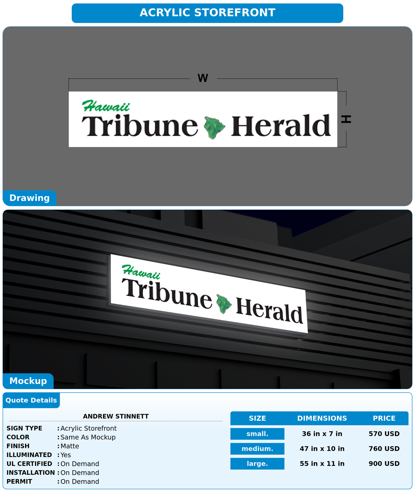 CUSTOM MOCKUP SIGN FOR Andrew Stinnett