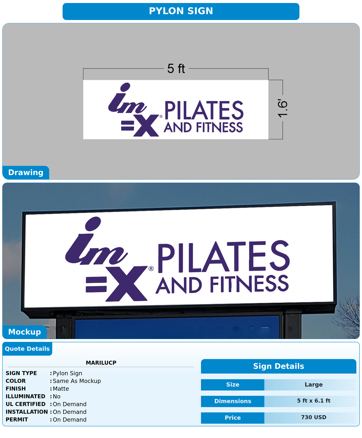 CUSTOM MOCKUP SIGN FOR MArilucp