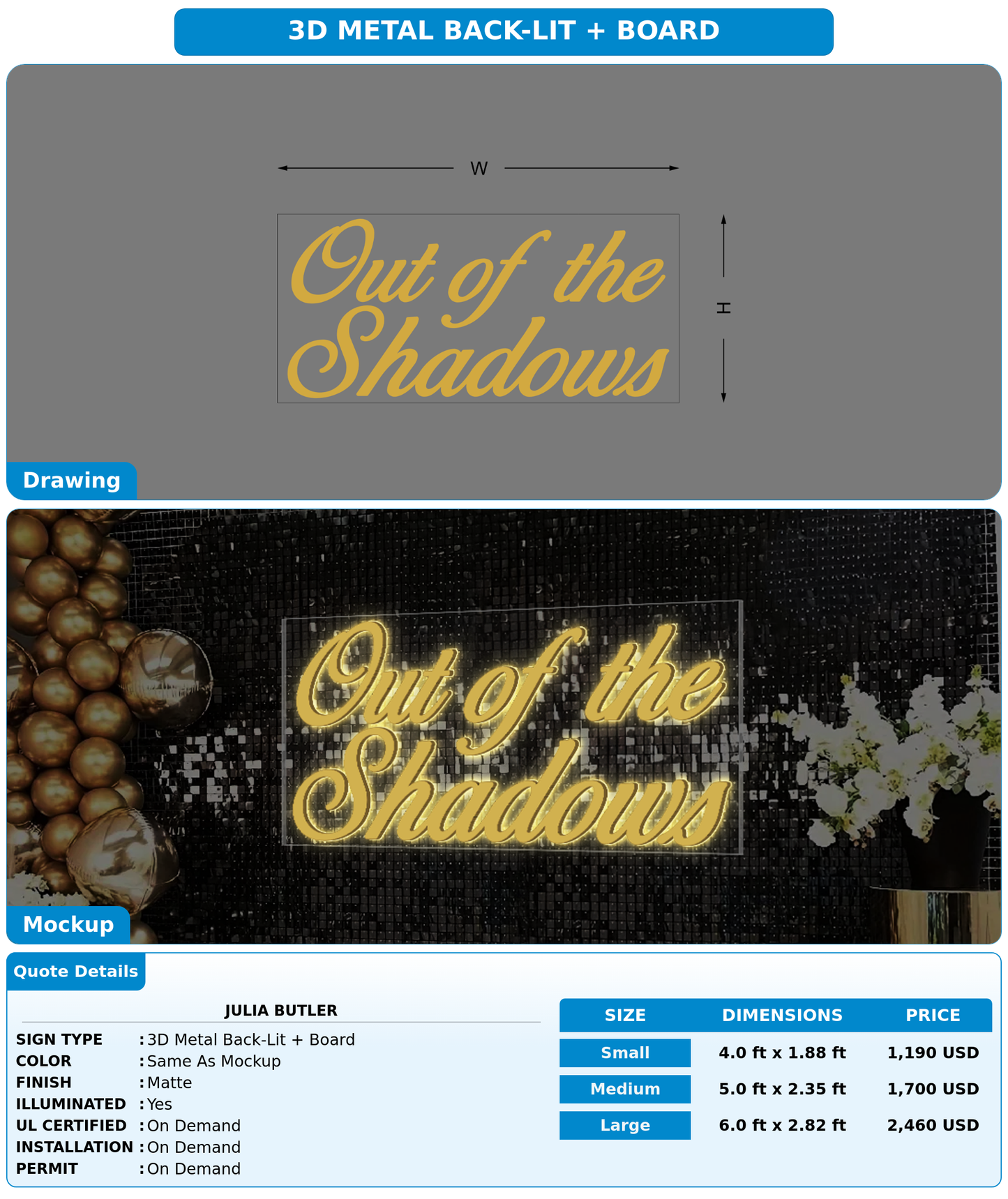 CUSTOM MOCKUP SIGN FOR Julia Butler