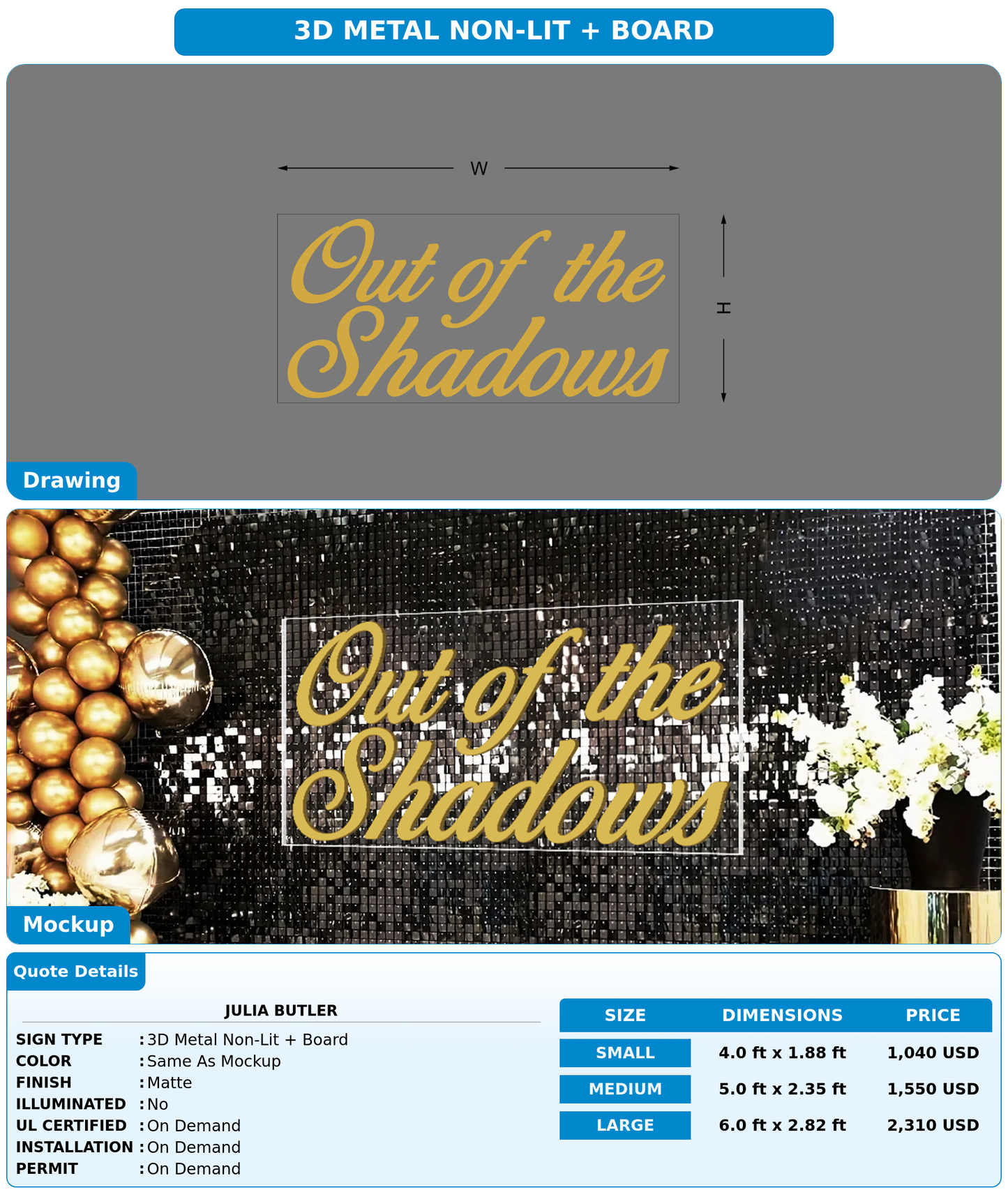 CUSTOM MOCKUP SIGN FOR Julia Butler