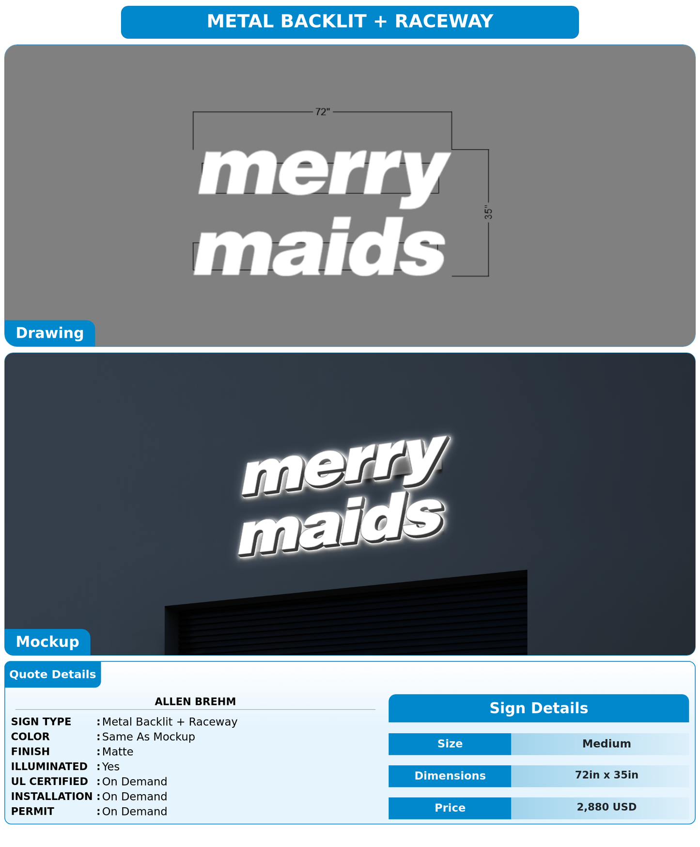 CUSTOM MOCKUP SIGN FOR Allen Brehm