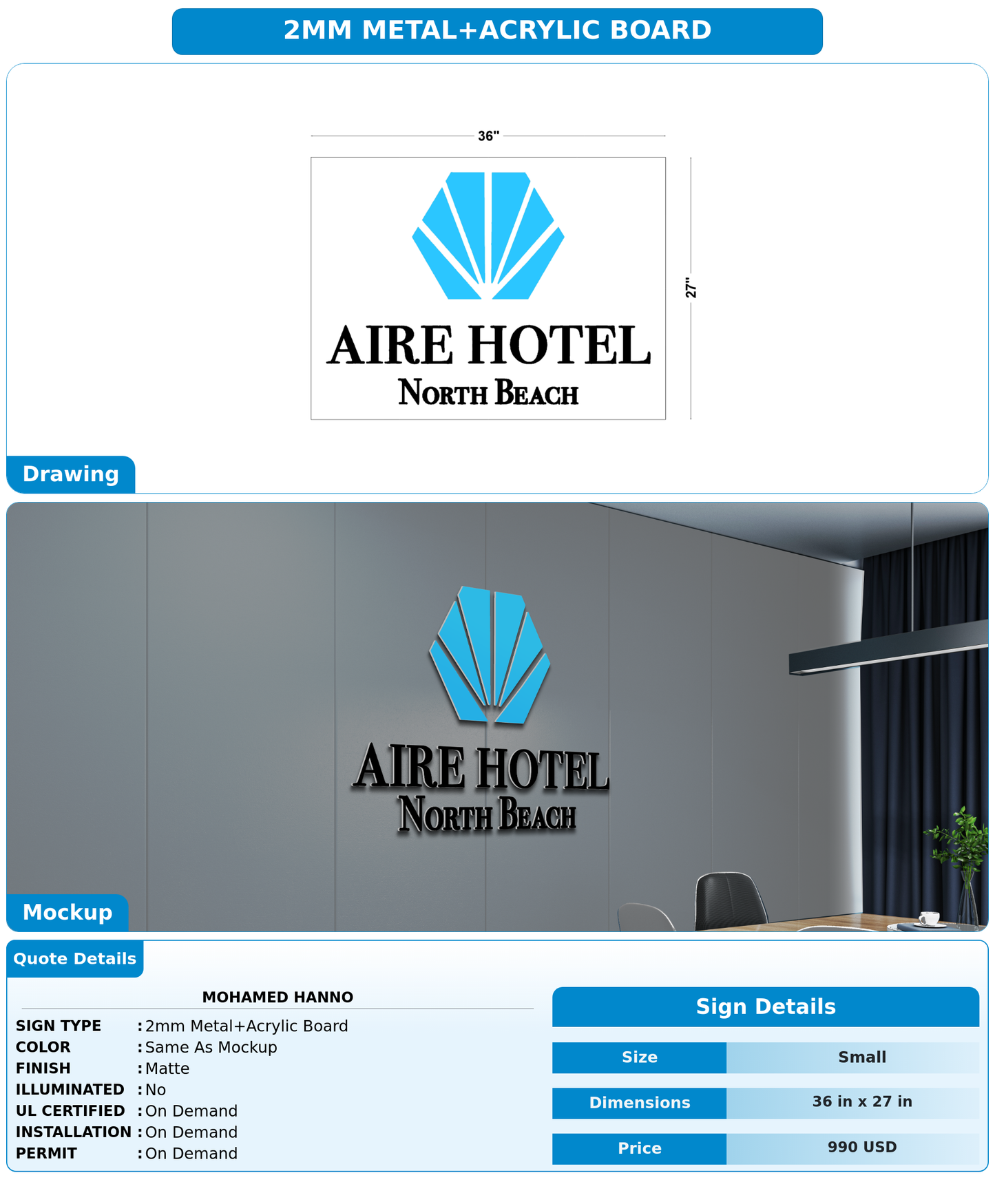 CUSTOM MOCKUP SIGN FOR Mohamed Hanno