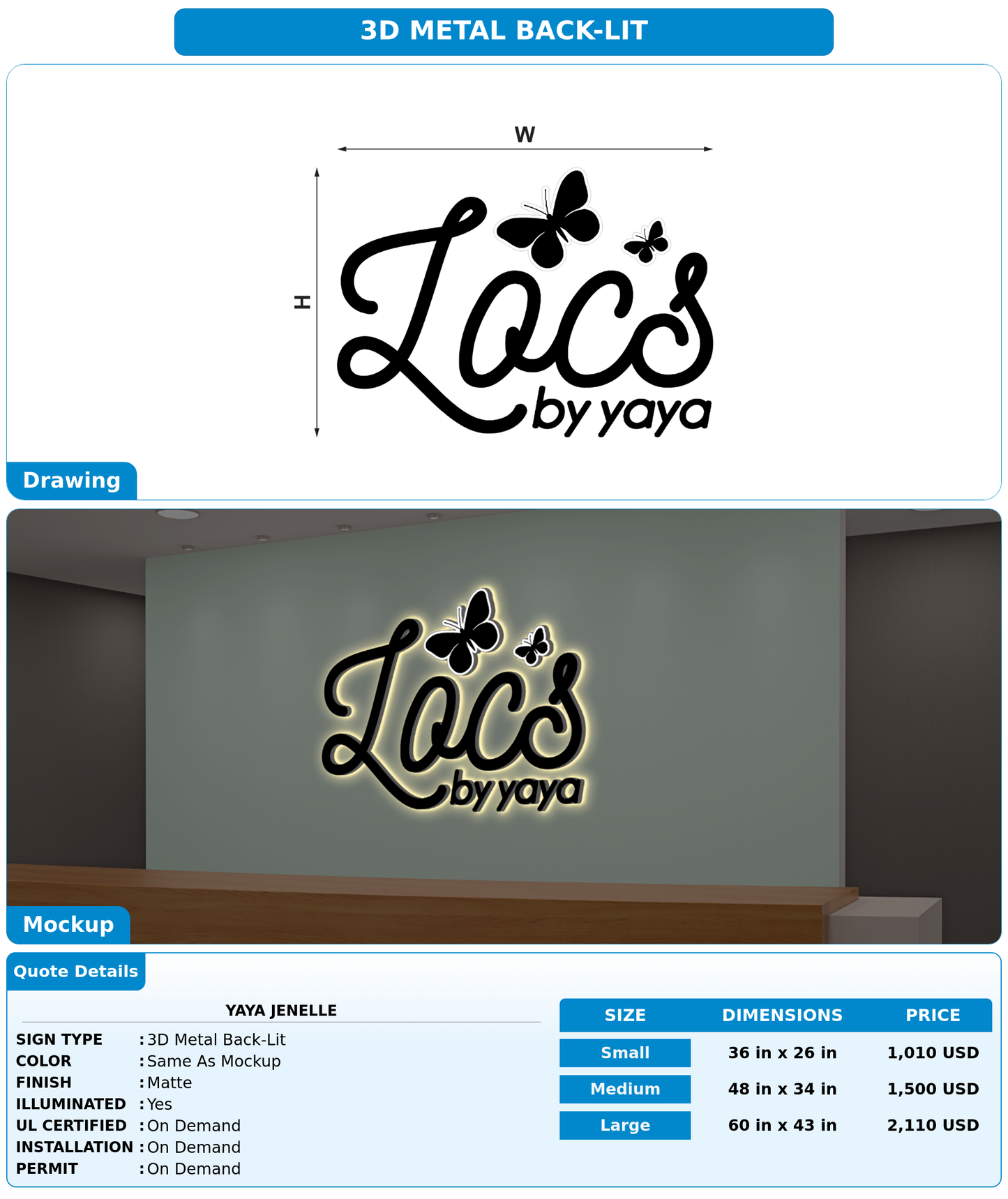 CUSTOM MOCKUP SIGN FOR Yaya Jenelle