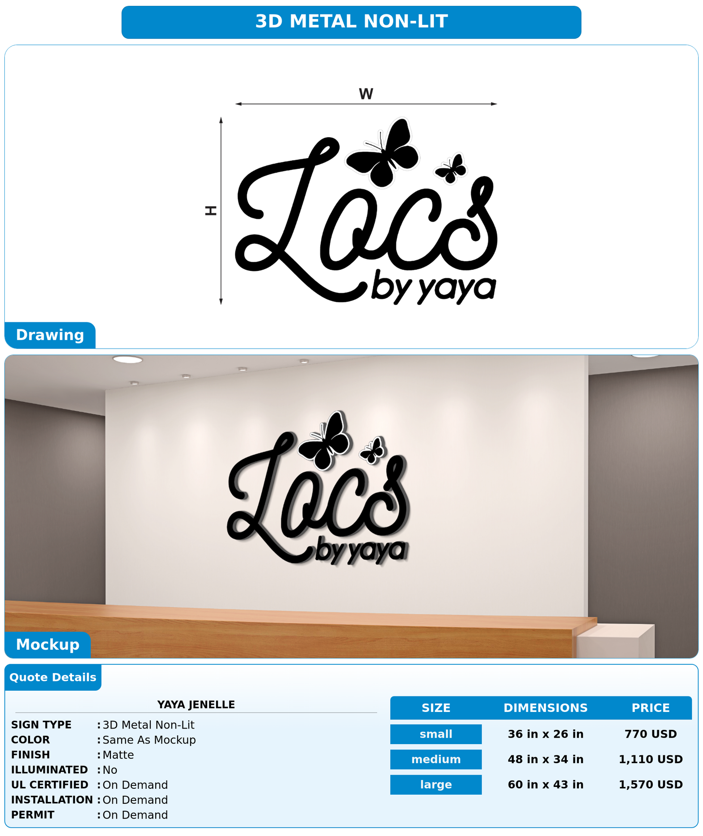 CUSTOM MOCKUP SIGN FOR Yaya Jenelle
