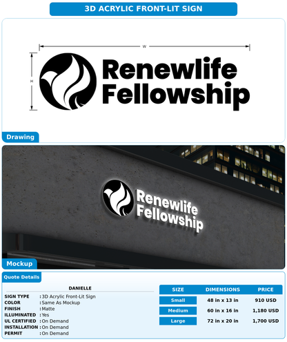 CUSTOM MOCKUP SIGN FOR Danielle