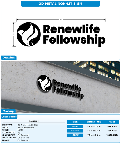 CUSTOM MOCKUP SIGN FOR Danielle