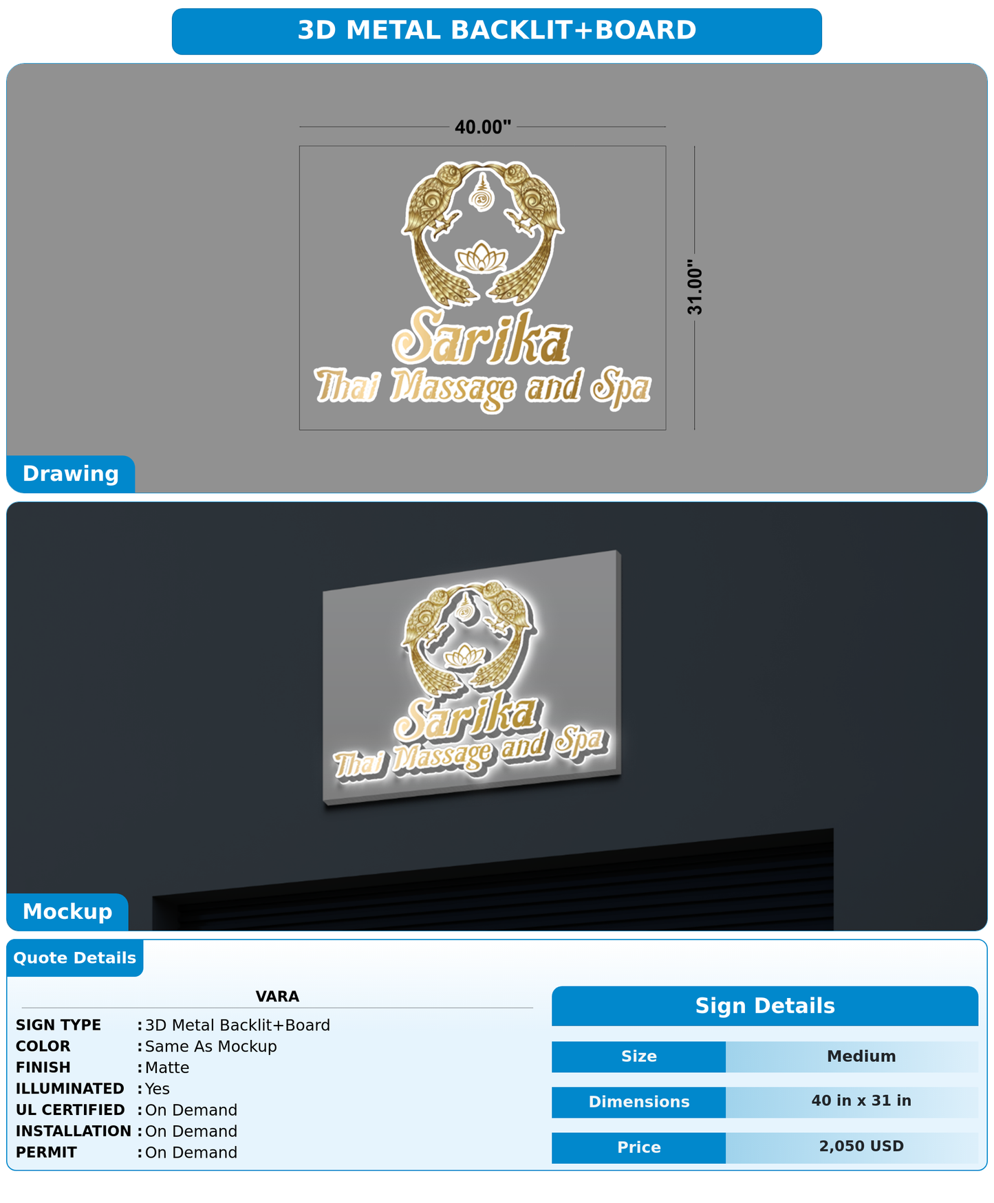 CUSTOM MOCKUP SIGN FOR Vara