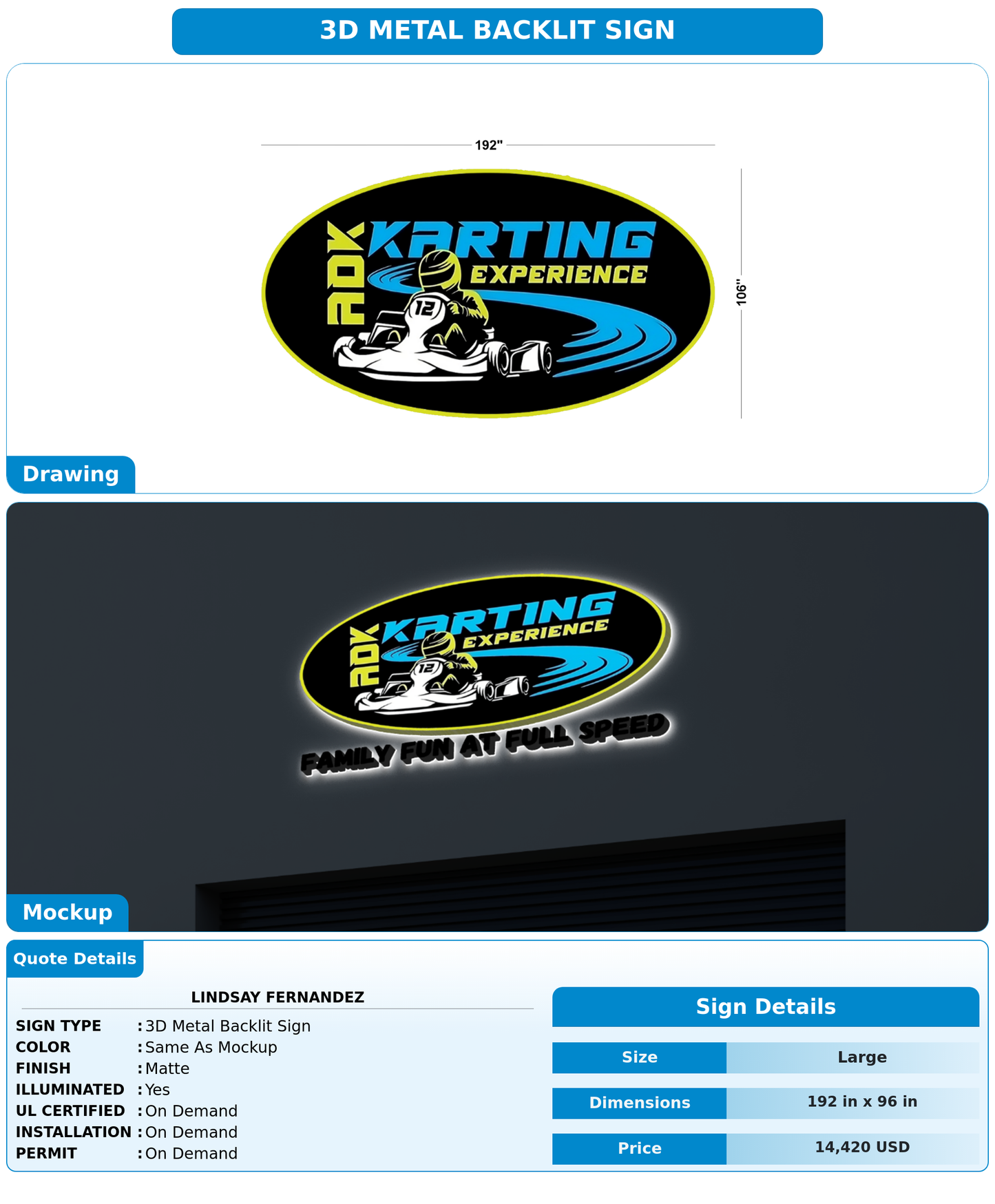 CUSTOM MOCKUP SIGN FOR Lindsay Fernandez