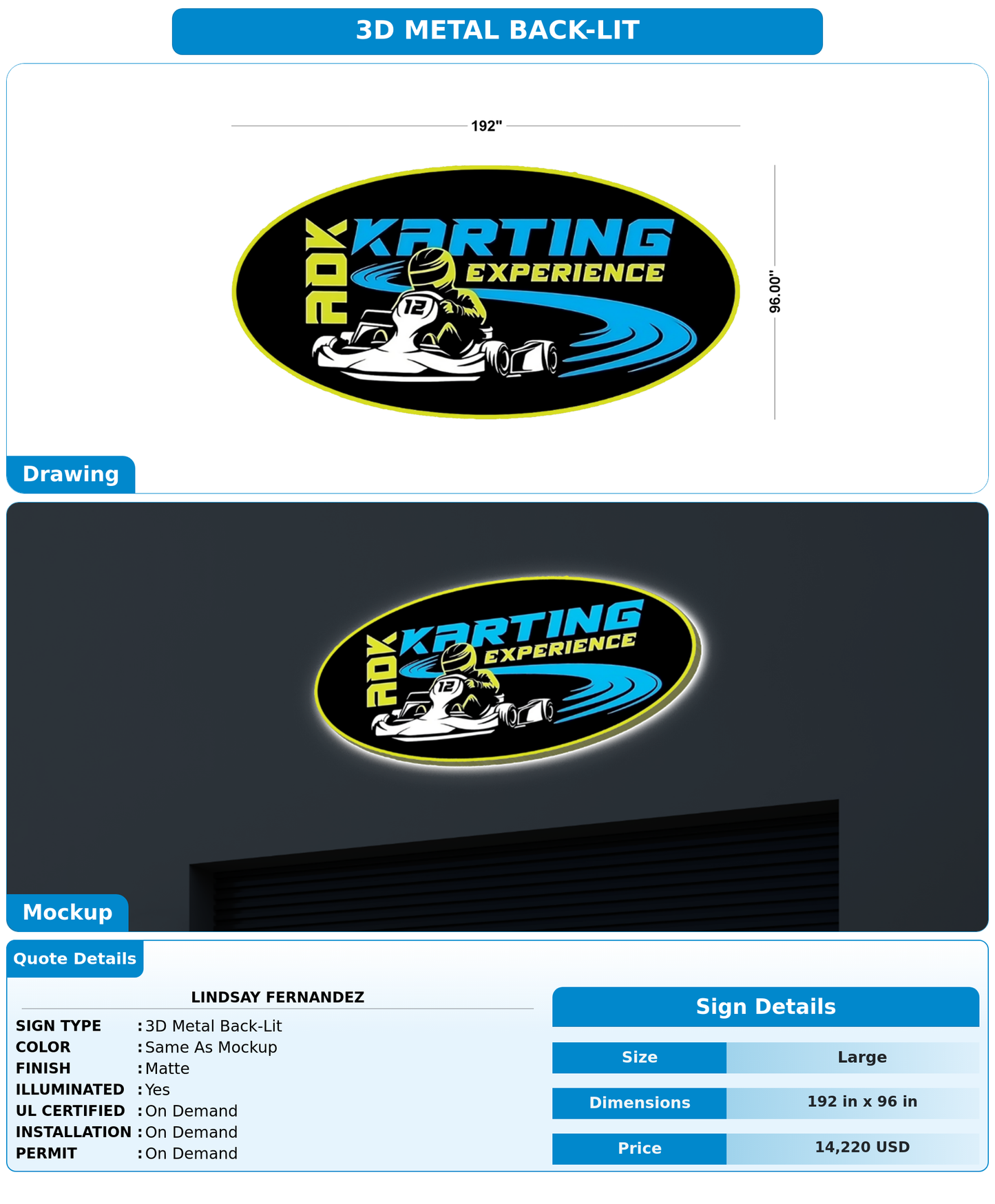 CUSTOM MOCKUP SIGN FOR Lindsay Fernandez