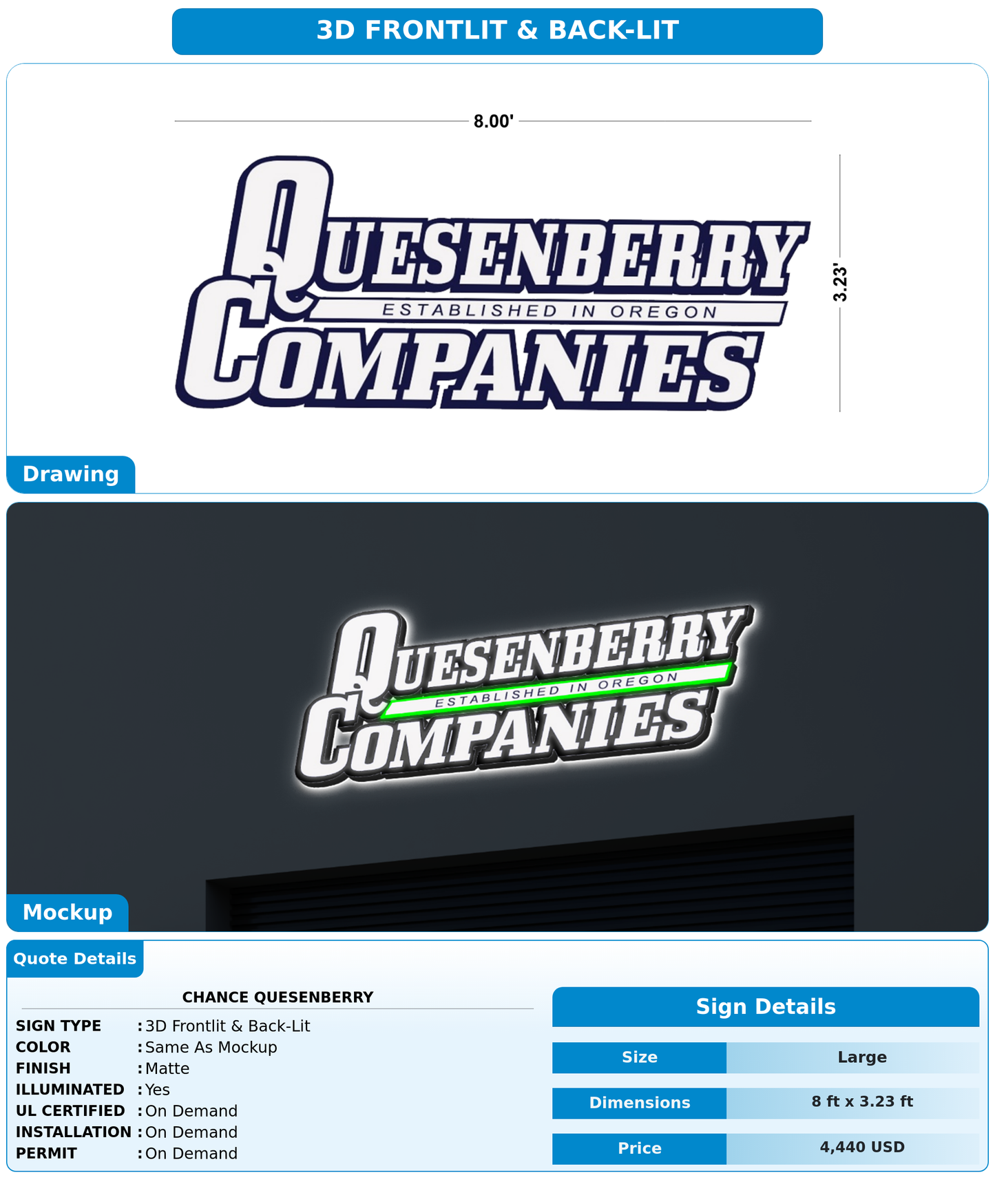 CUSTOM MOCKUP SIGN FOR Chance Quesenberry
